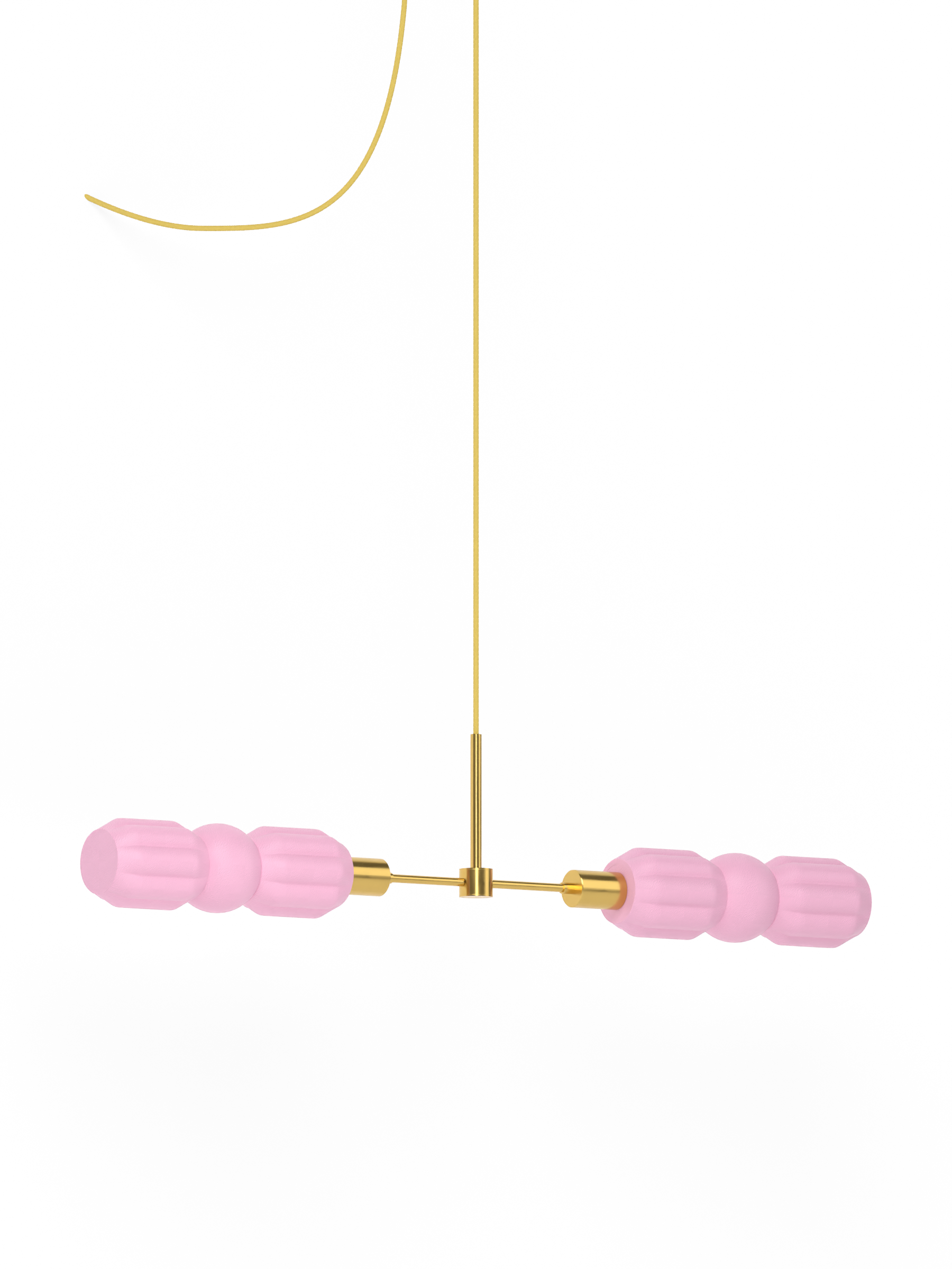 Elaine Eavesdropper in Sakura Pink with brass hardware, plug-in, light off.