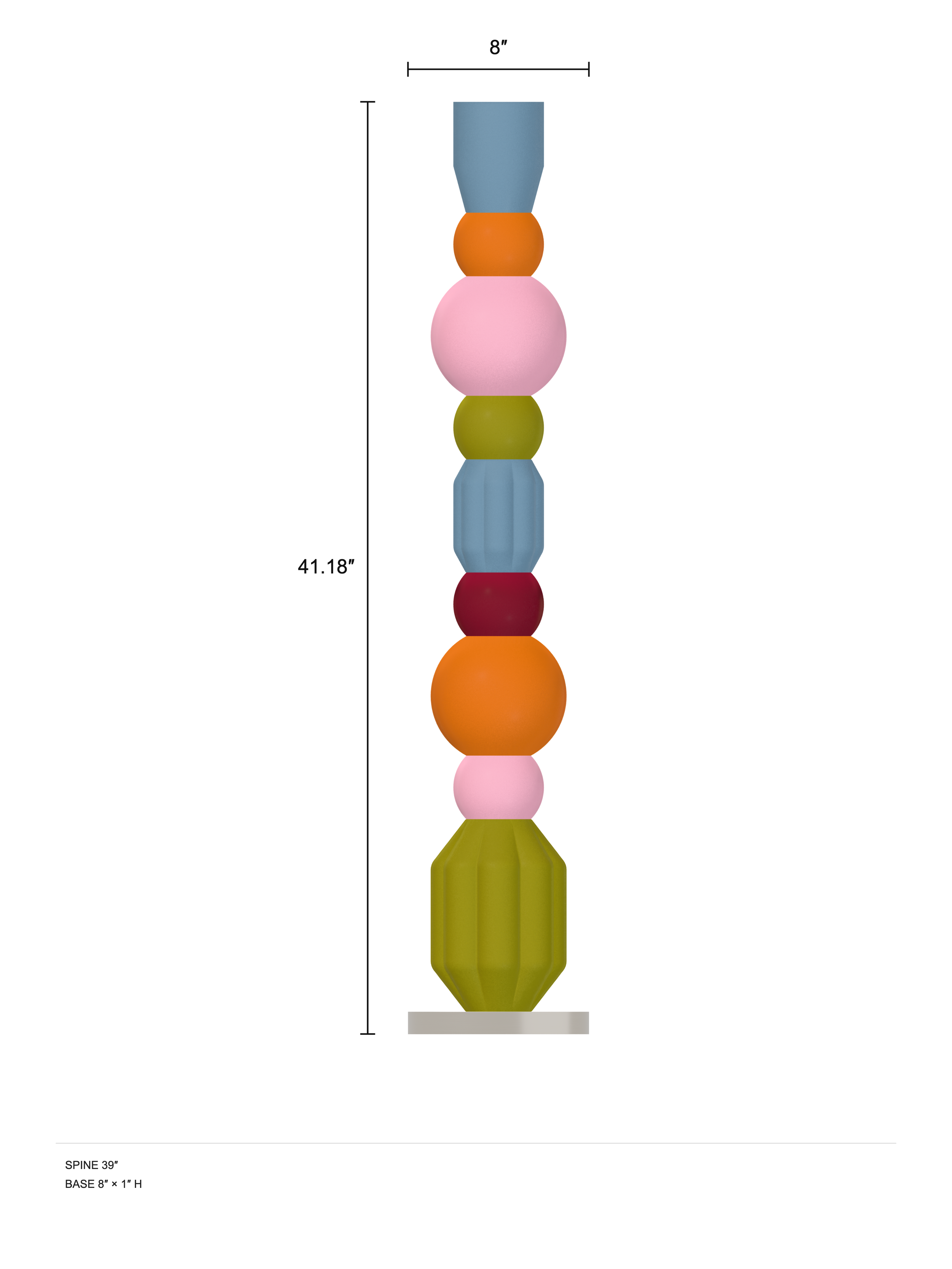 Benny Totem 39, plug-in, assembled dimension drawing.