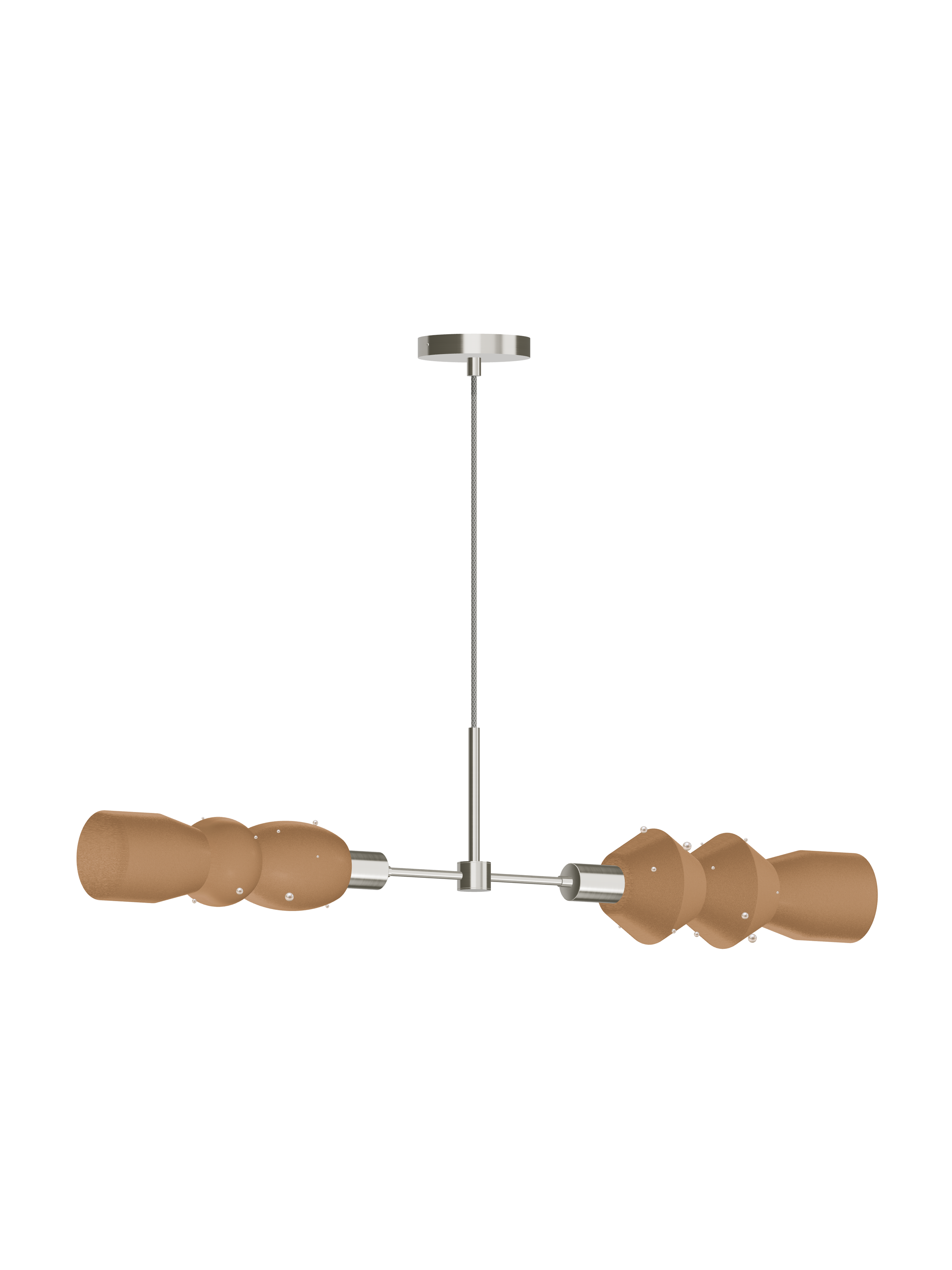 Scar Eavesdropper in Frosted Brown with Pearls and nickel hardware, Hardwired, light off