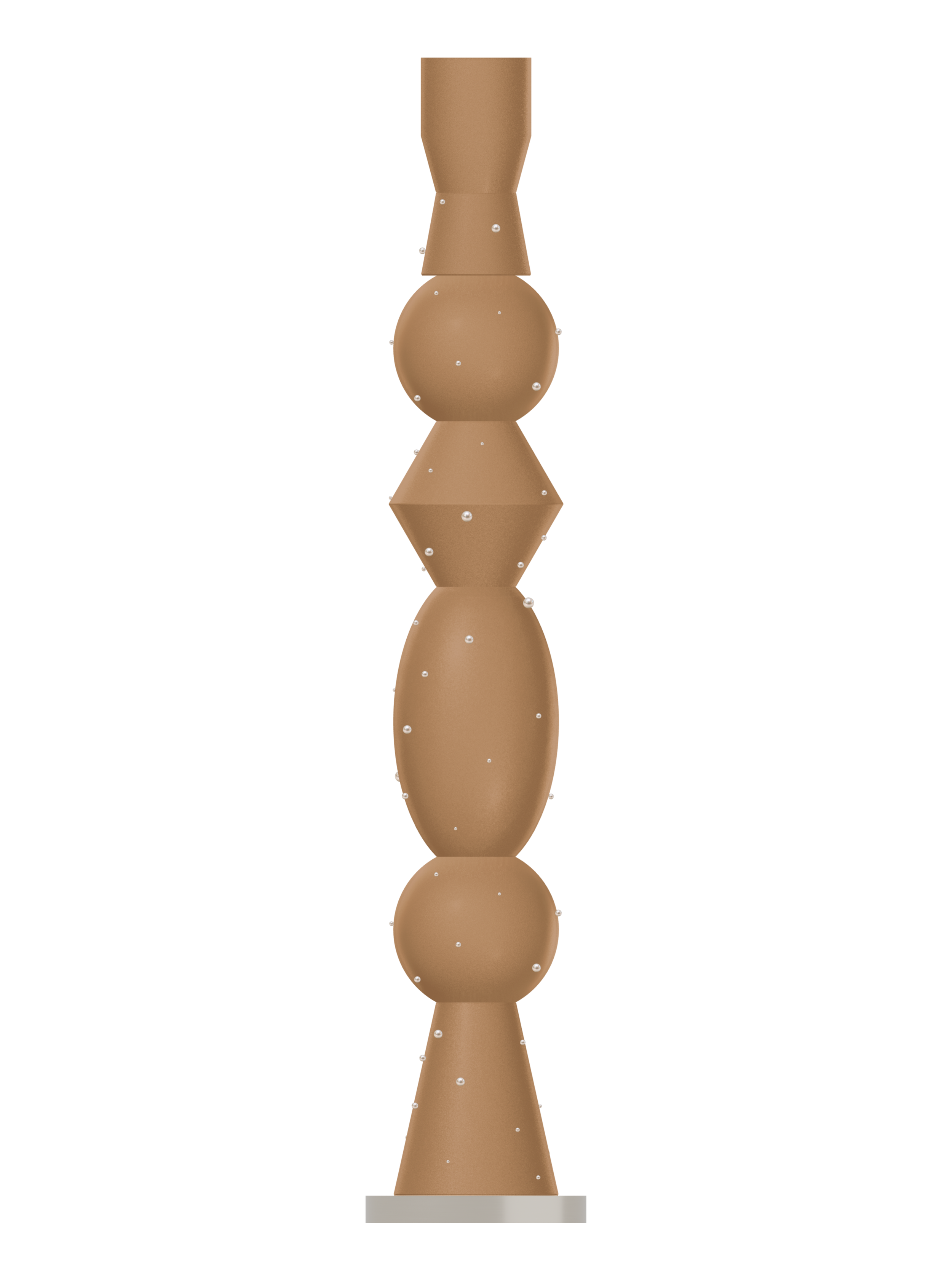 Scar Totem 39 in Frosted Brown with Pearls and nickel hardware, Plug-in, light off