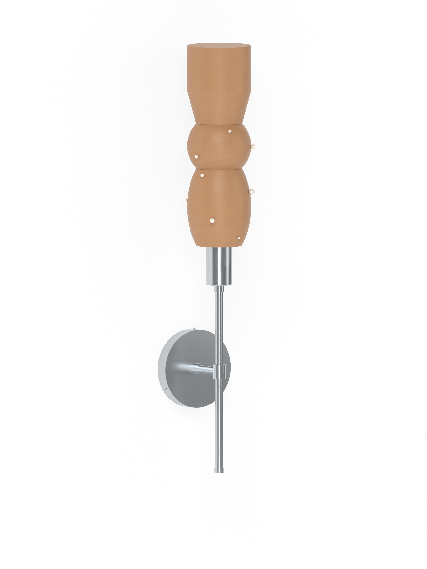 Scar Wallflower in Frosted Brown with Pearl details and nickel hardware, hardwired, light off.