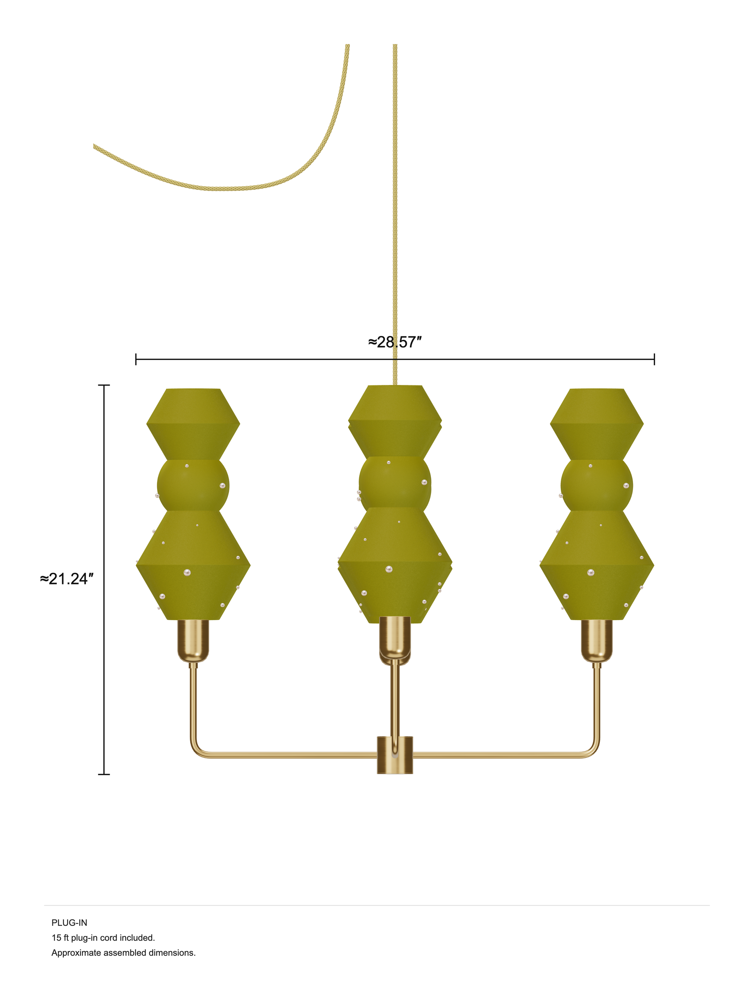 Viv Auburn, plug-in, assembled dimension drawing.