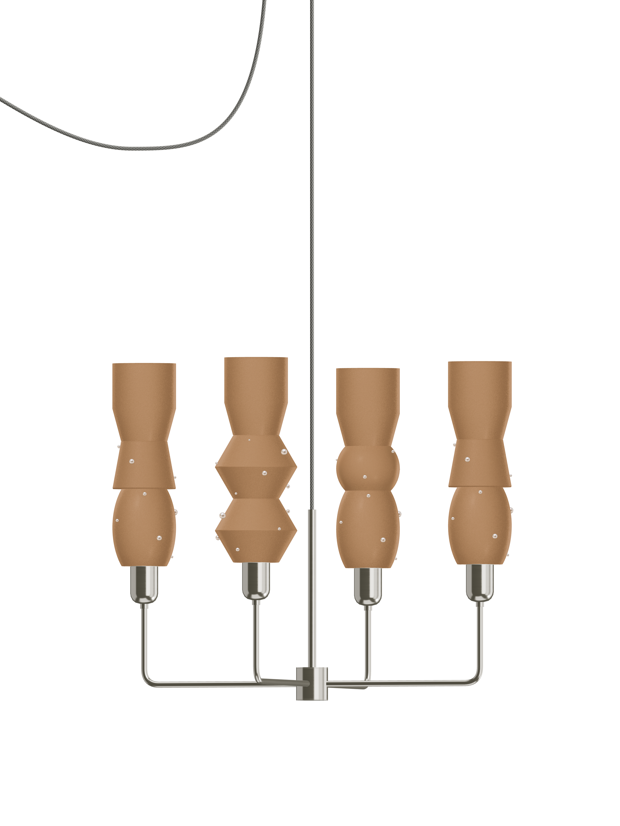 Scar Auburn in Frosted Brown with Pearls and nickel hardware, Plug-in, light off