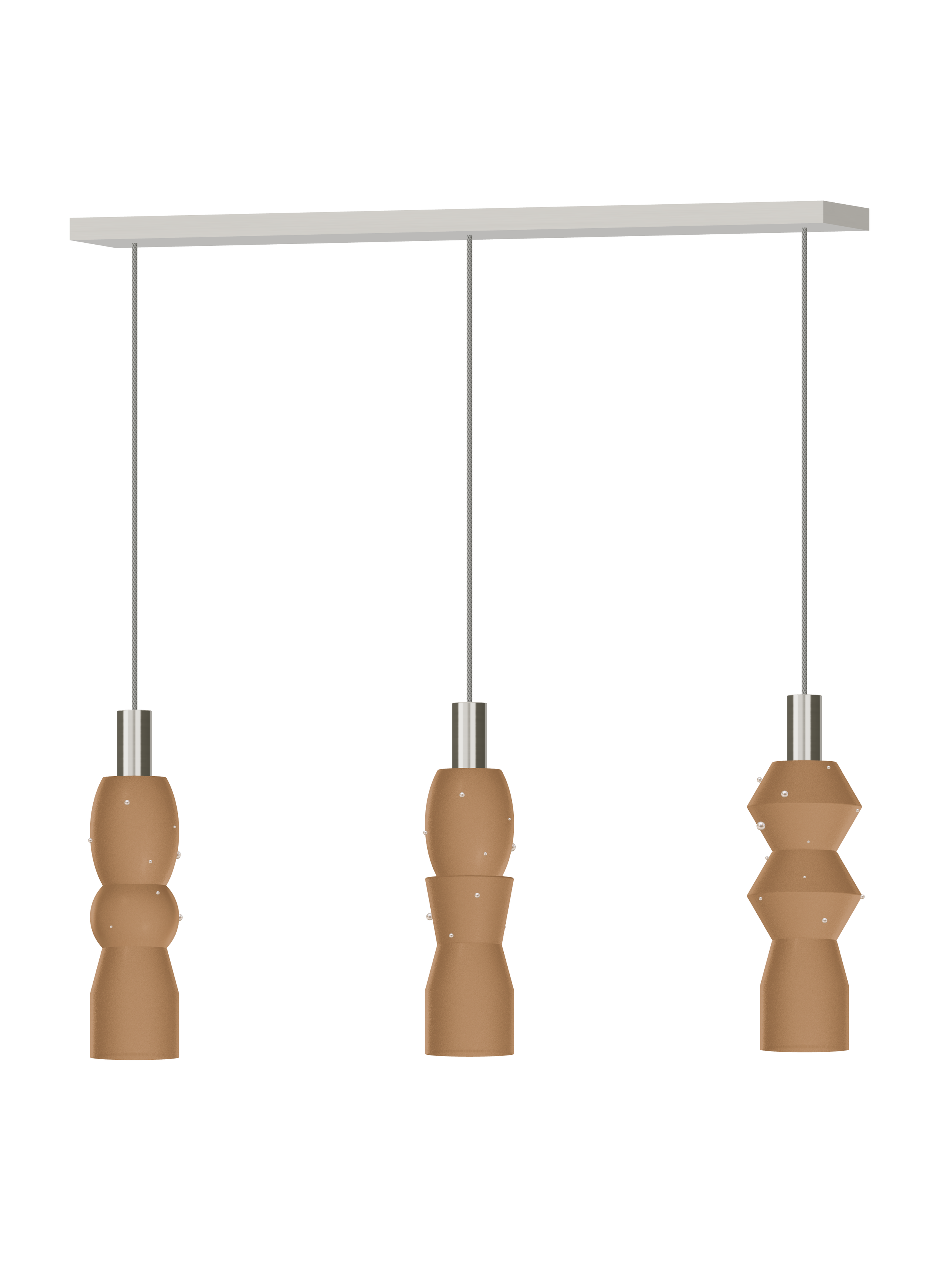 Scar Runway 3 in Frosted Brown with Pearls and nickel hardware, Hardwired, light off