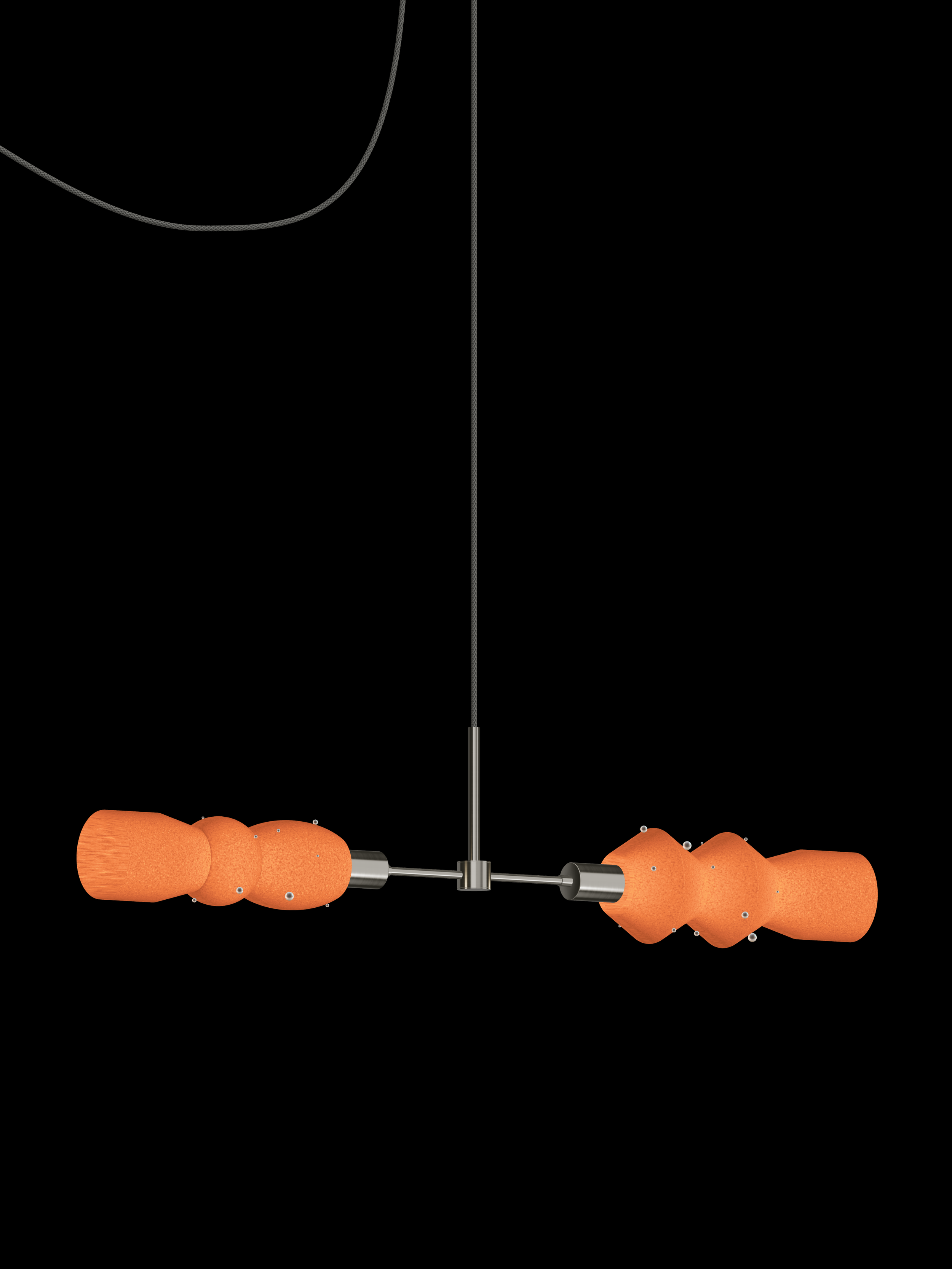Scar Eavesdropper in Frosted Brown with Pearls and nickel hardware, Plug-in, light on