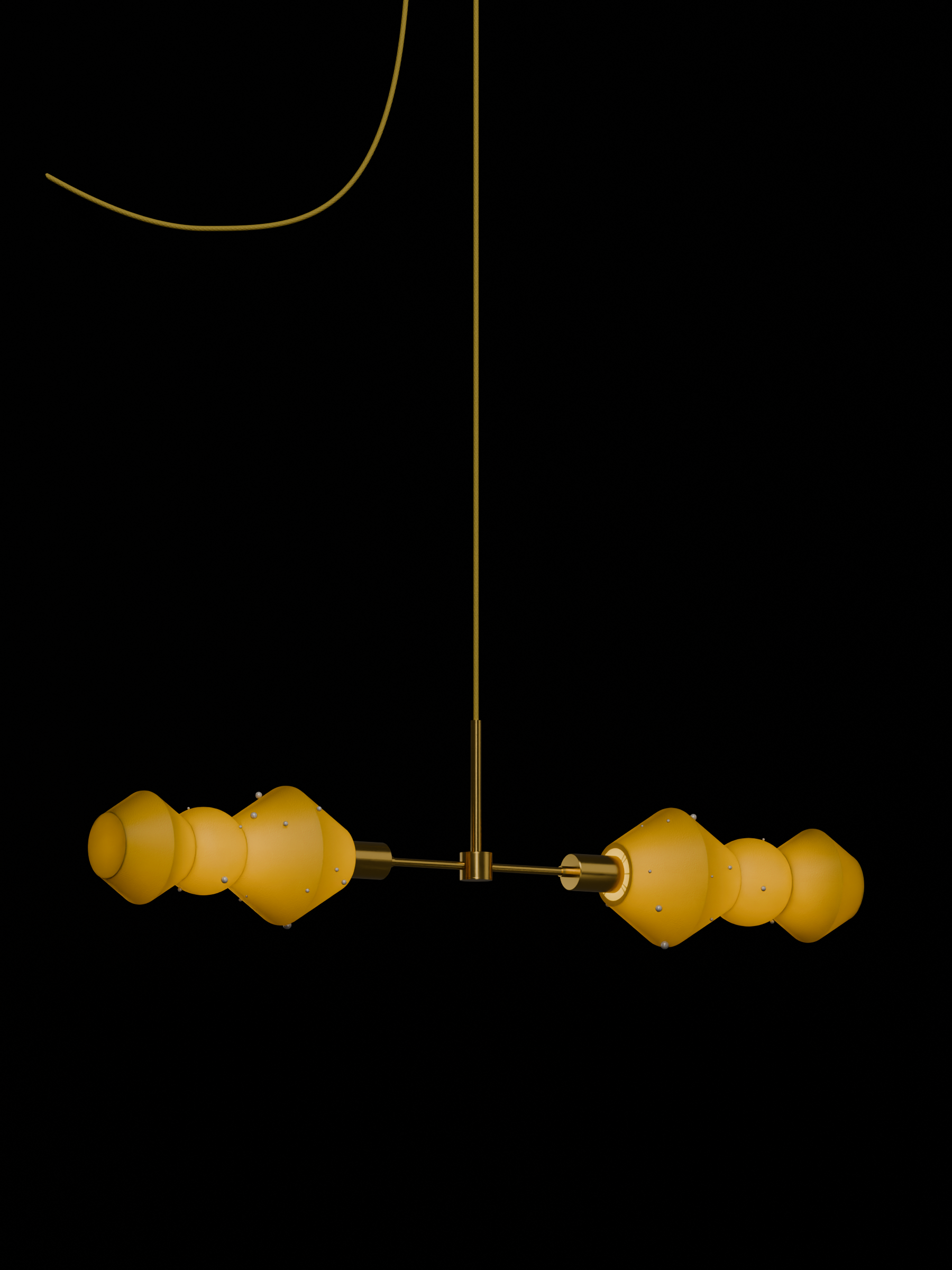Viv Eavesdropper in French Monk with Pearl details with brass hardware, plug-in, light on.