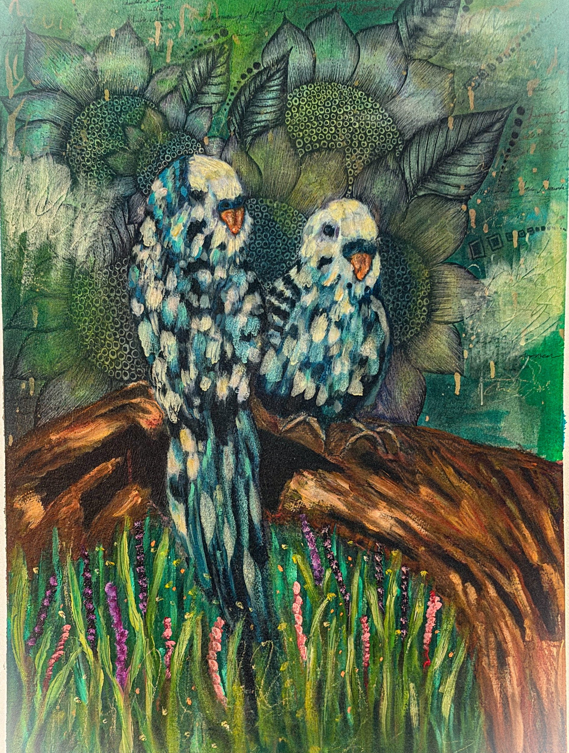 "Los Periquitos"
22x30
oil on acrylic
cotton water color paper
