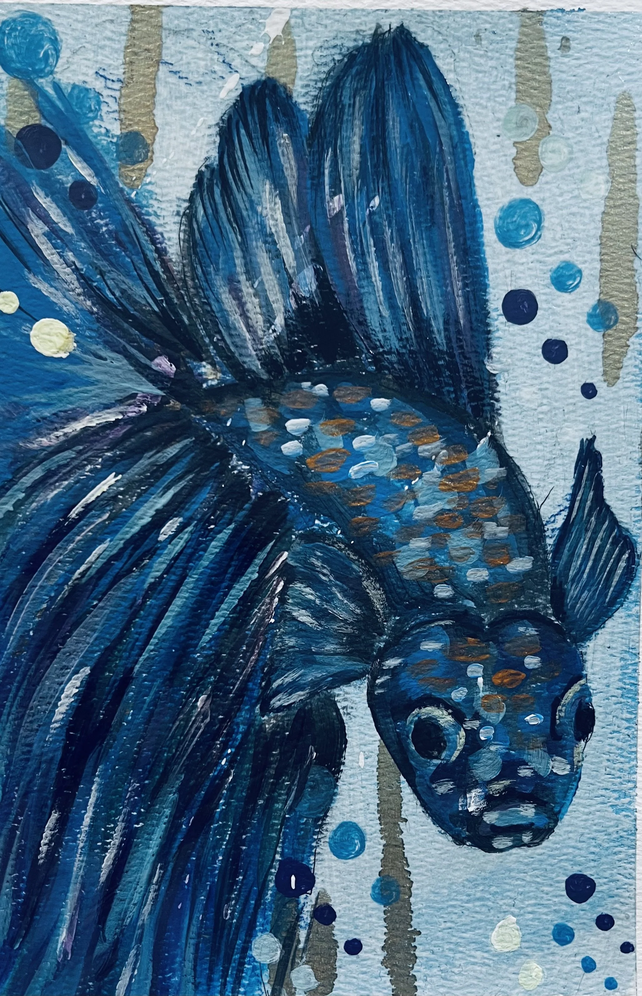 "Angel fish"
8x11
oil on acrylic
water color paper