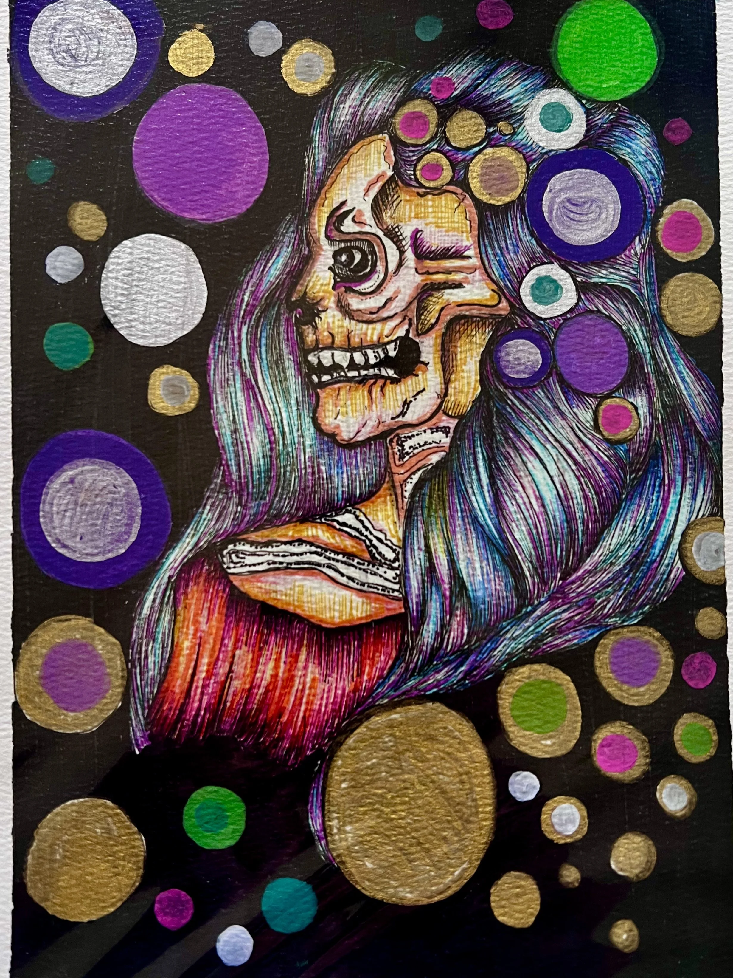 "En Sueño"
8x11
Graphite, Ball Pen and Alcohol Markers
Water Color Paper
