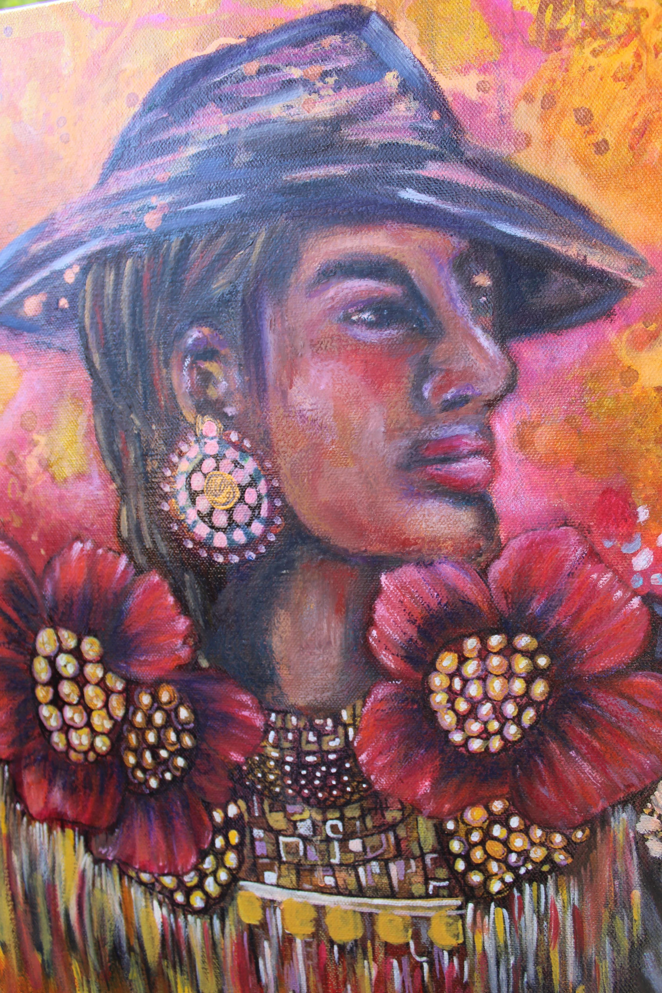"Flor Colorada"
16x20
oil on acrylic
canvas
