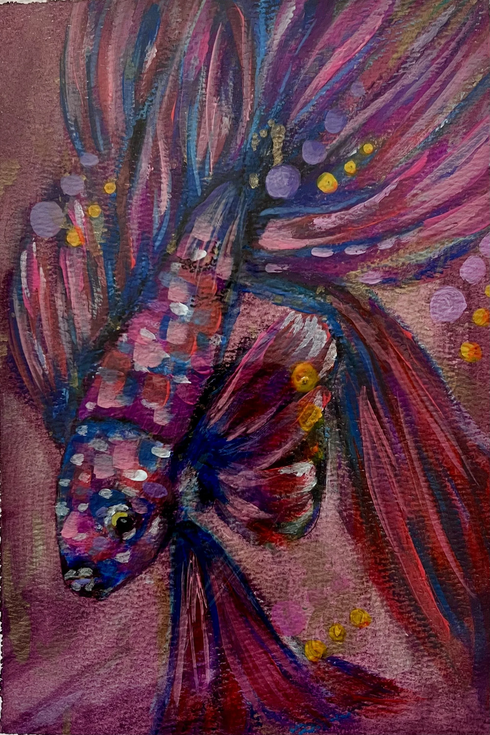 "AngelFish"
8x11
oil on acrylic
water color paper