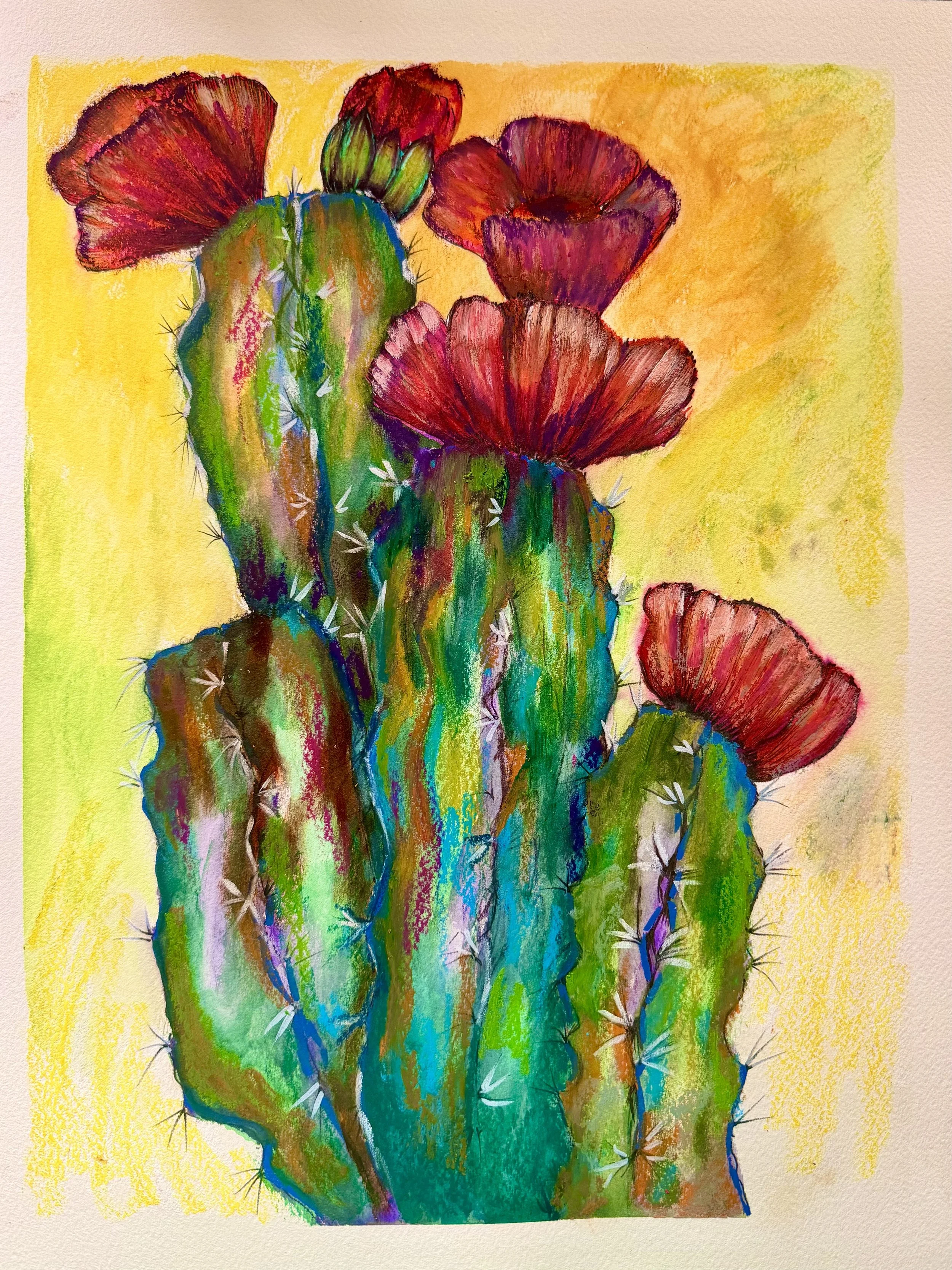 "La Flor De Desierto"
12x16
oile on guache
cotton water paper
