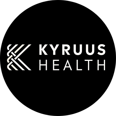 Kyruus Health logo on a black background.