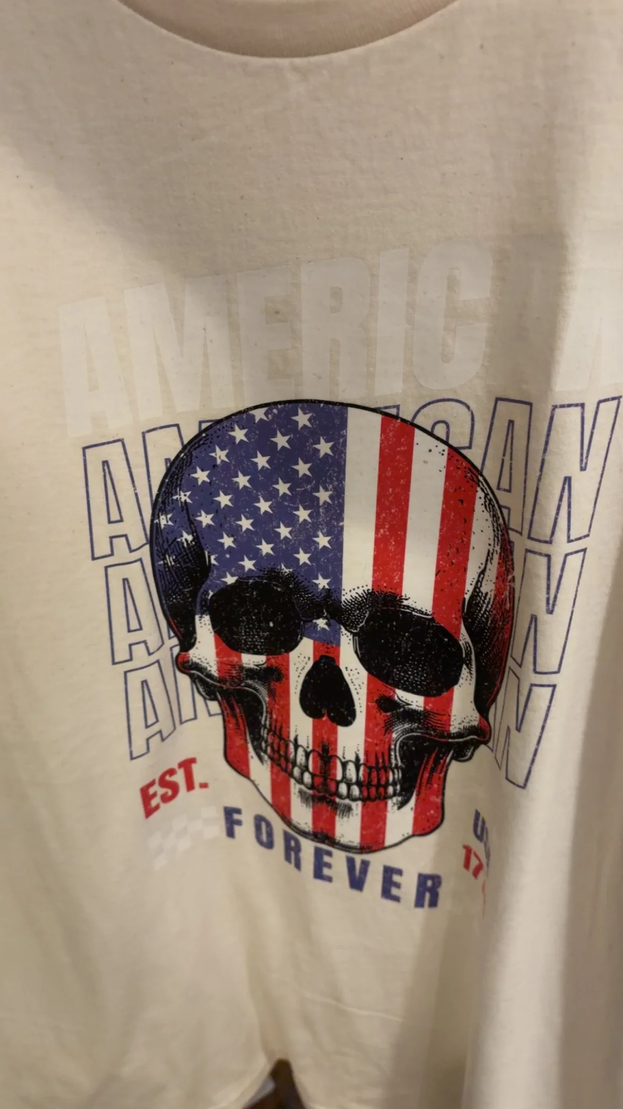 Patriotic American Flag Skull T-Shirt