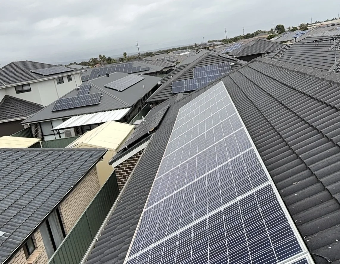 Solar panels installed on a residential house in an Adelaide South Australia suburb. Custom quality solar system.  