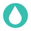 Droplet icon with blue background