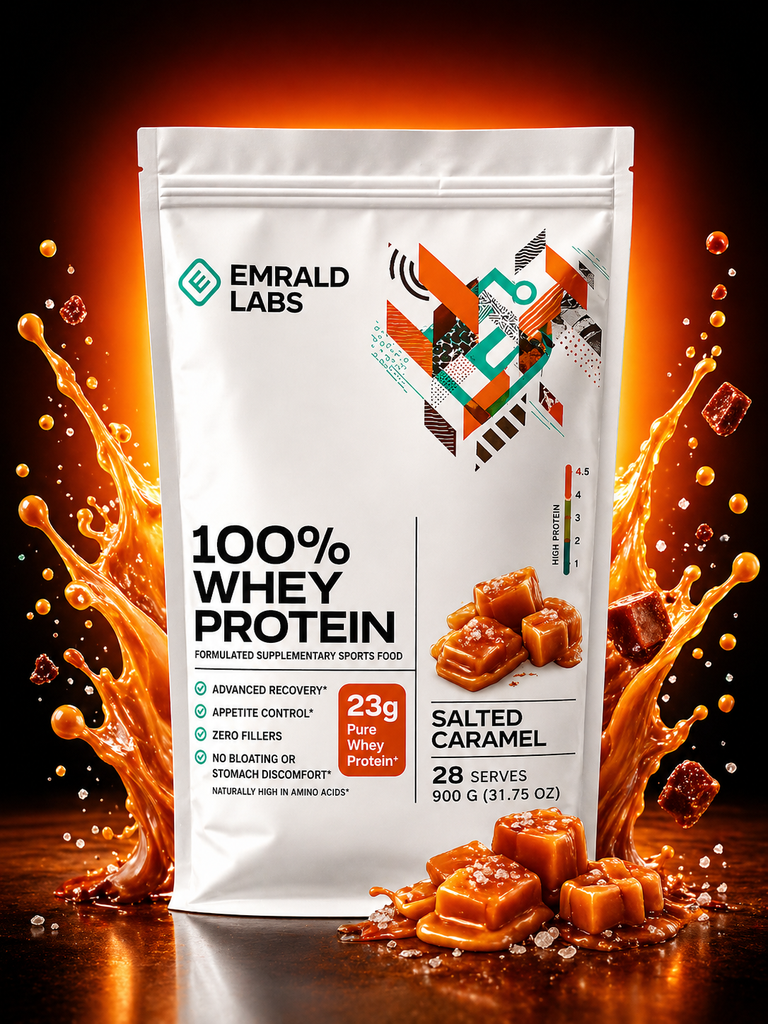 Emrald Labs 100% Whey Protein. 900g