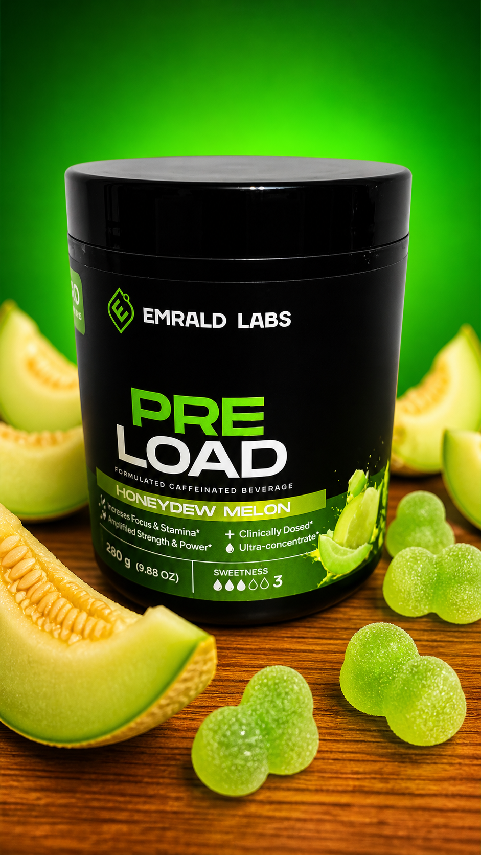 Emrald labs Pre-load 40 serves.