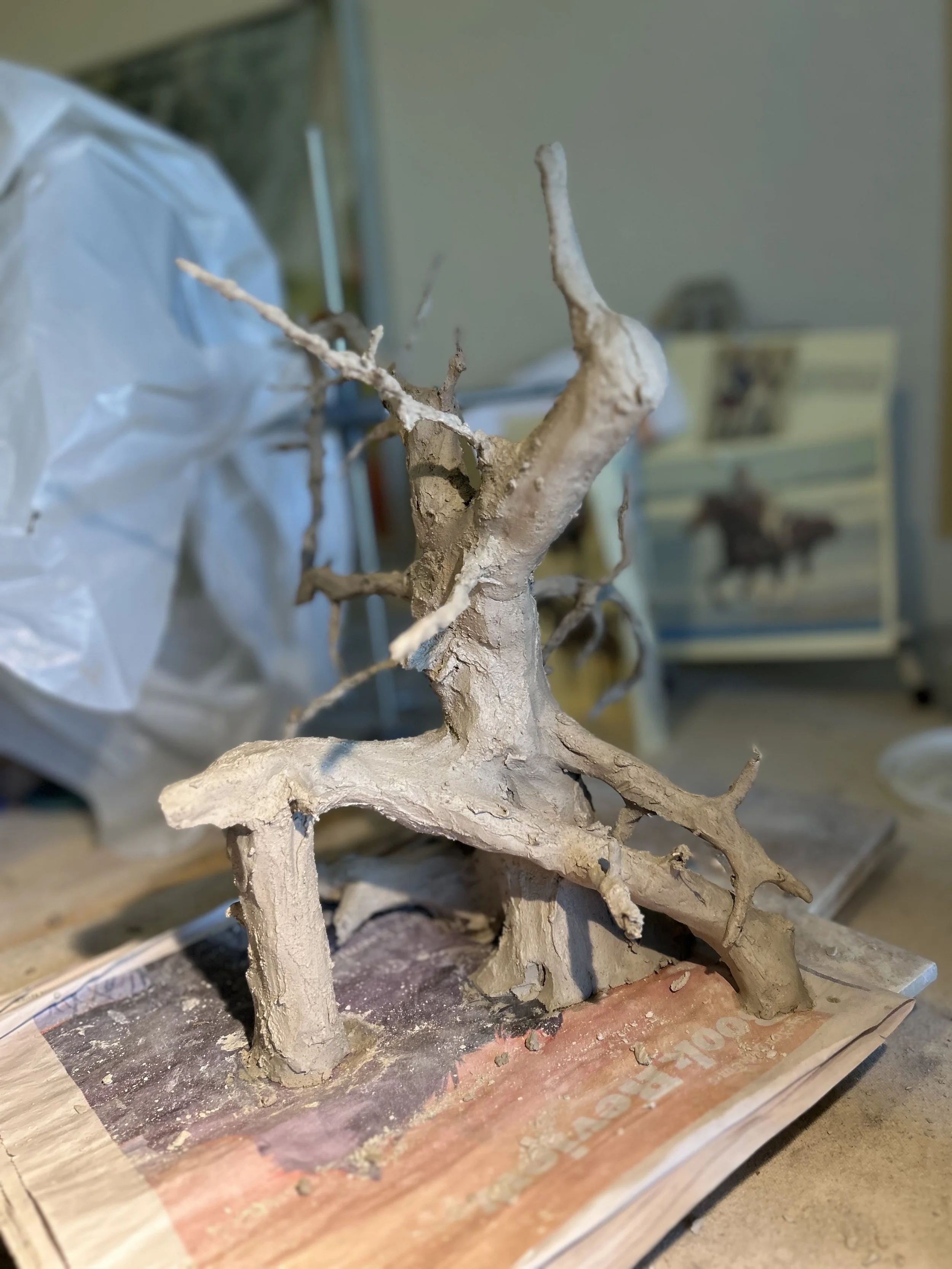 Started the tree as a base to hold the horse.