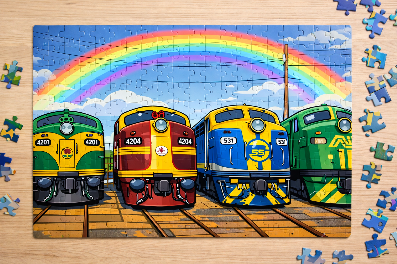 Rainbow  Train Puzzle