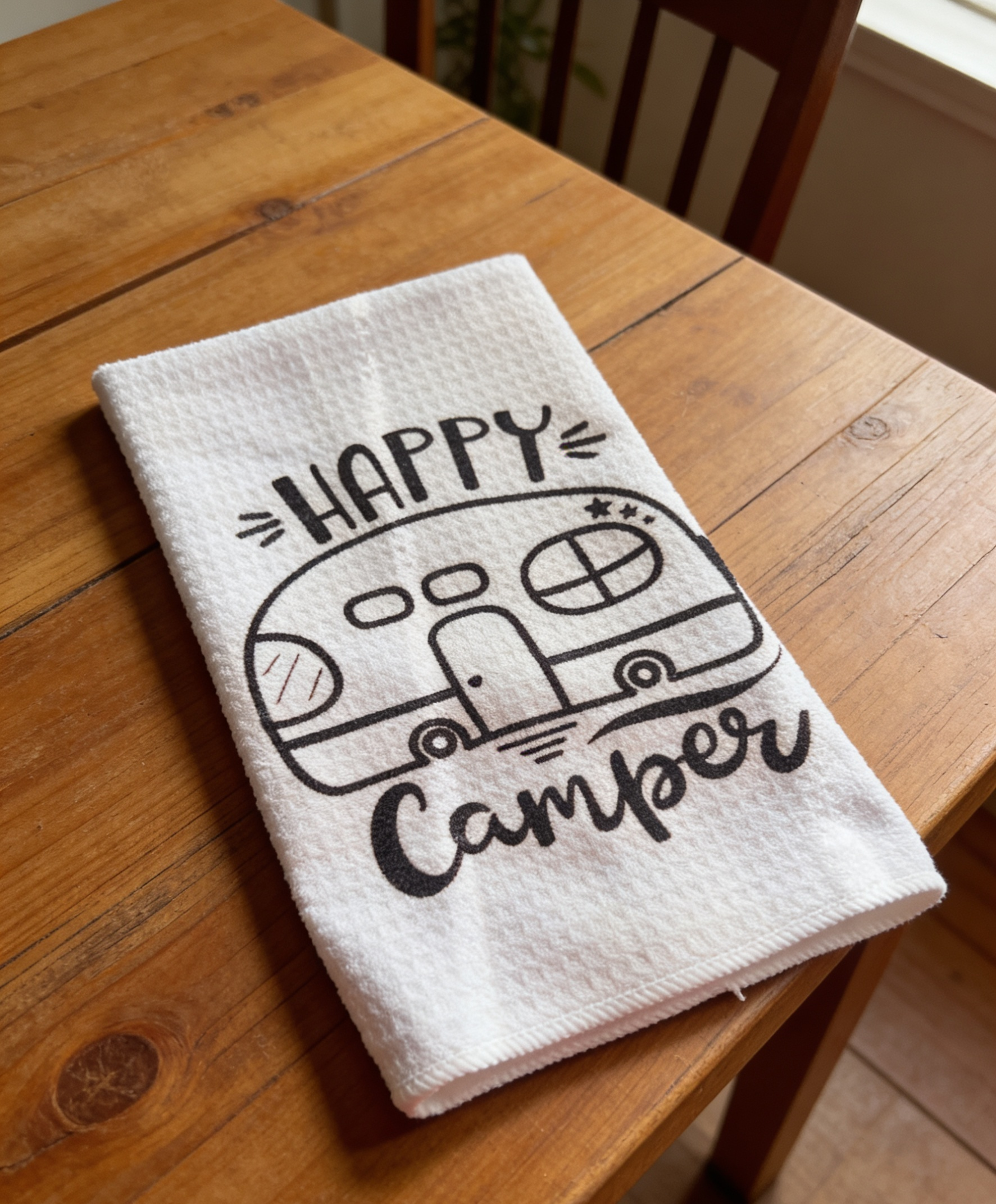 Happy Camper Tea Towel