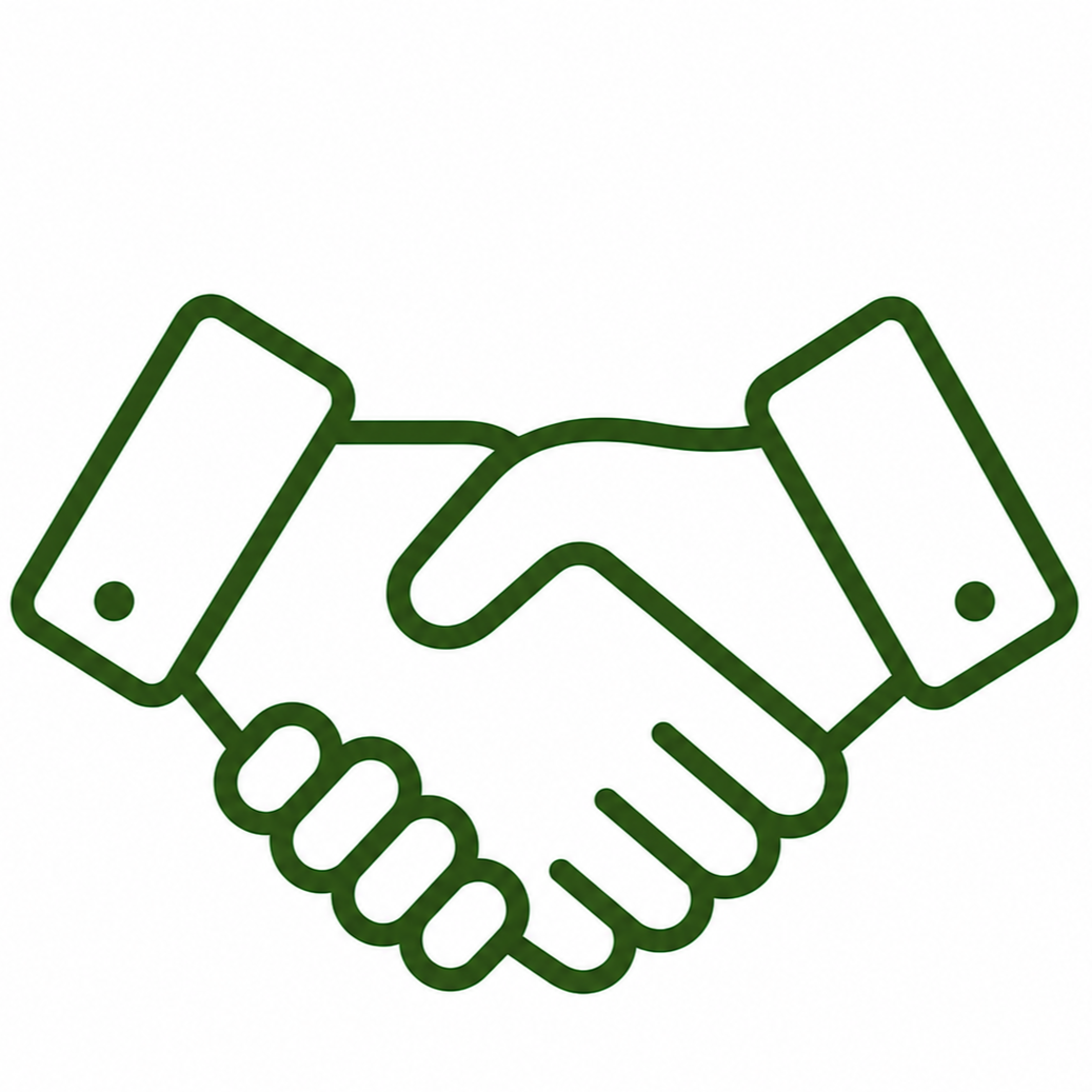 Line drawing of a handshake