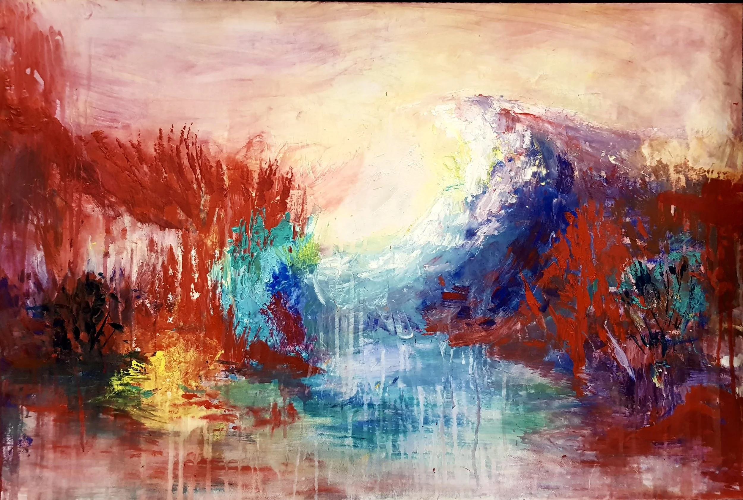 Huy Lim Kha - 2018 - Abstract acrylic landscape drip painting