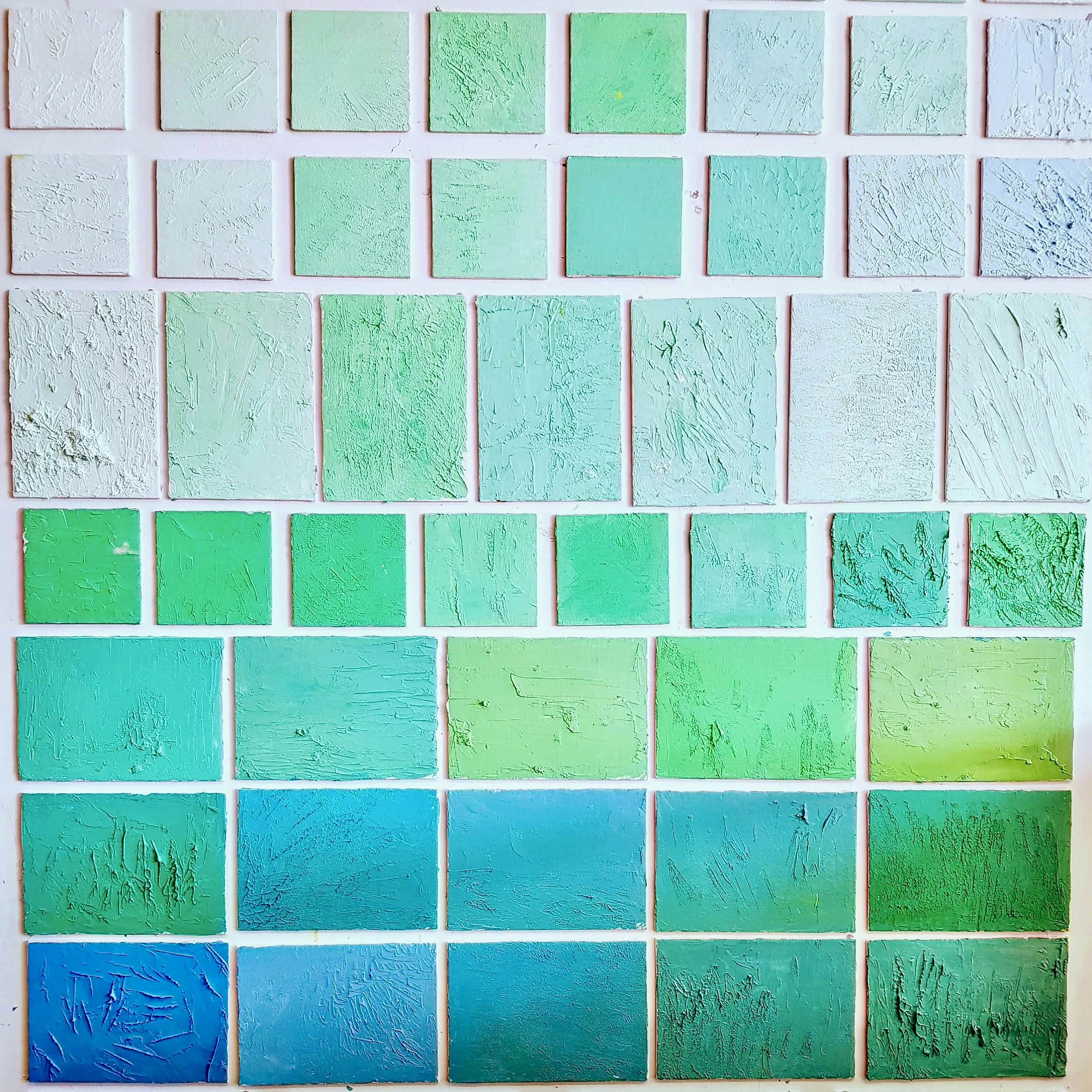 Green acrylic tile painting