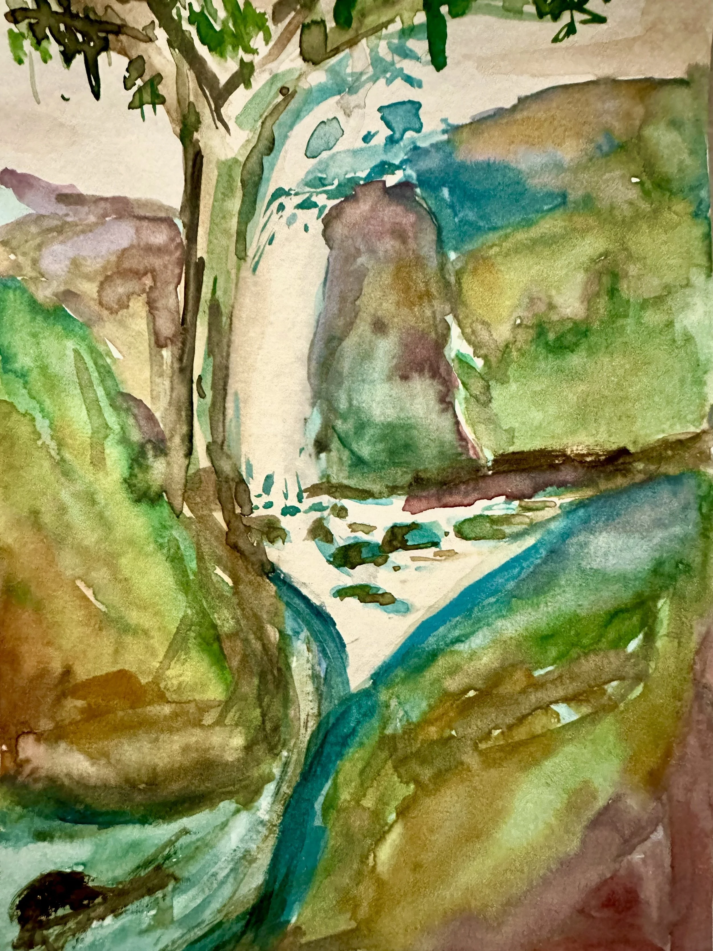 Blue Mountains watercolour painting - Haze series
