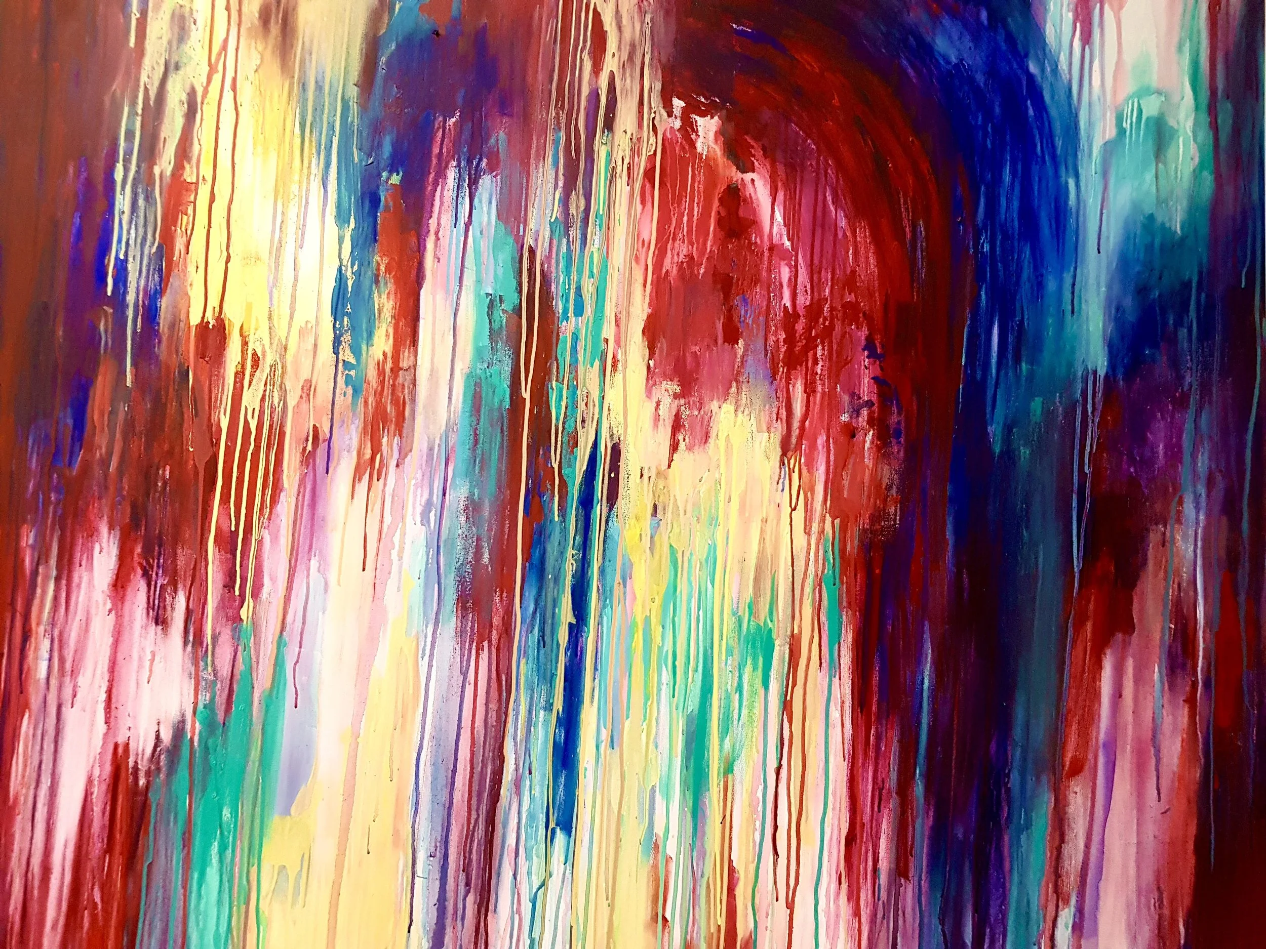 Huy Lim Kha - Suppression and Release (2018) - Abstract acrylic drip painting