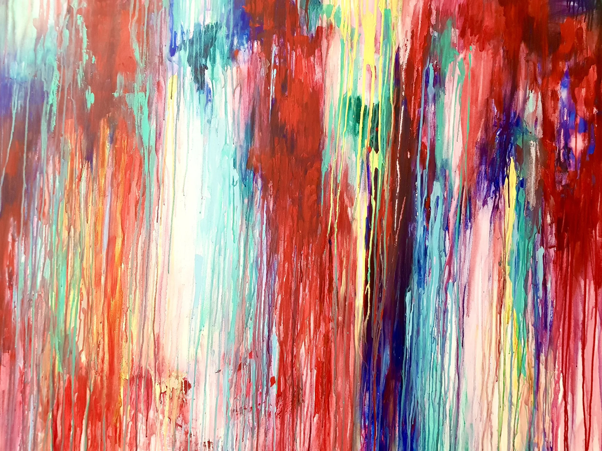 Huy Lim Kha - 2018 Abstract acrylic drip painting - Suppression and Release