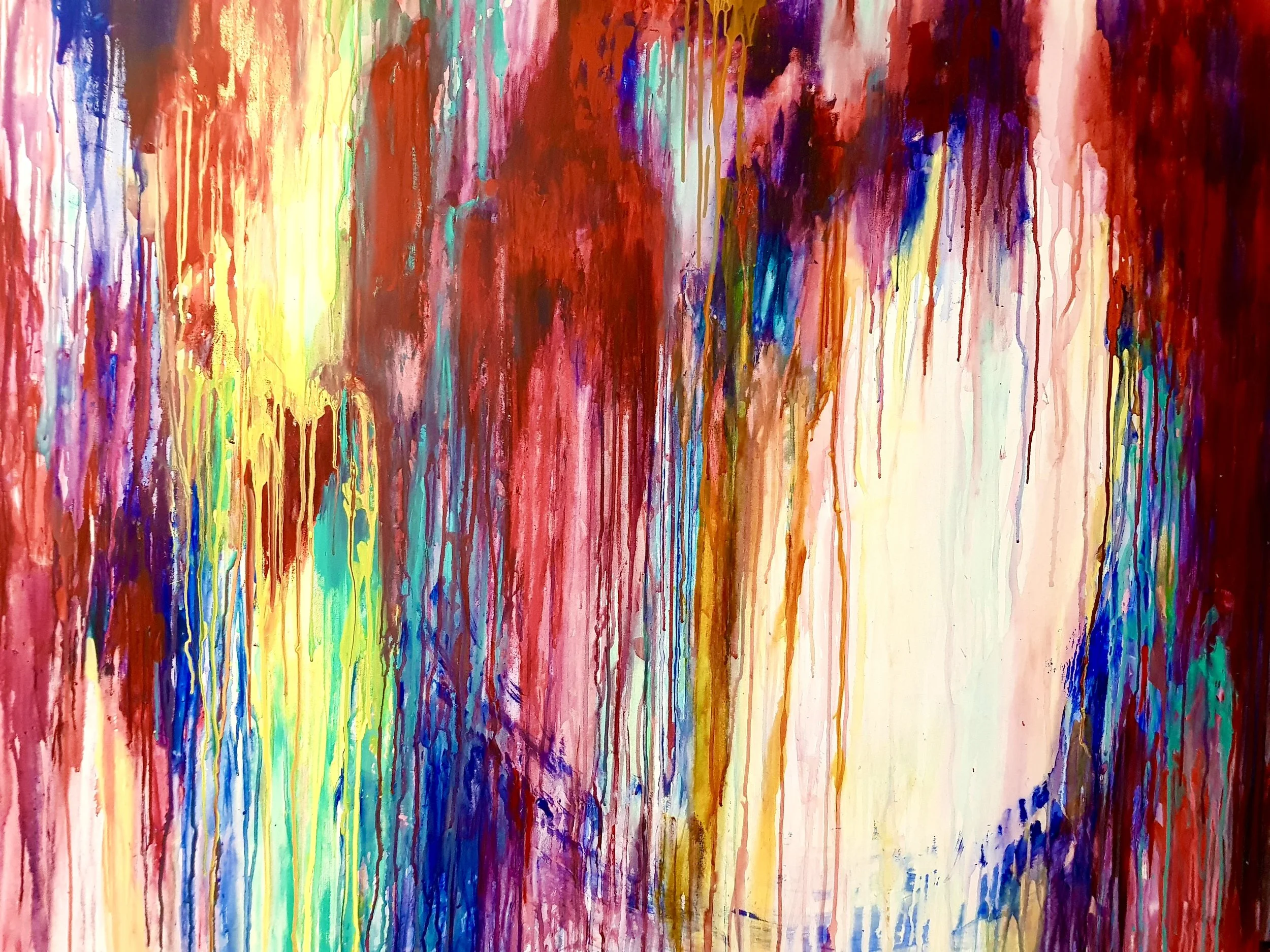 Huy Lim Kha - Suppression and Release (2018) - Abstract acrylic drip painting - Suppression and Release
