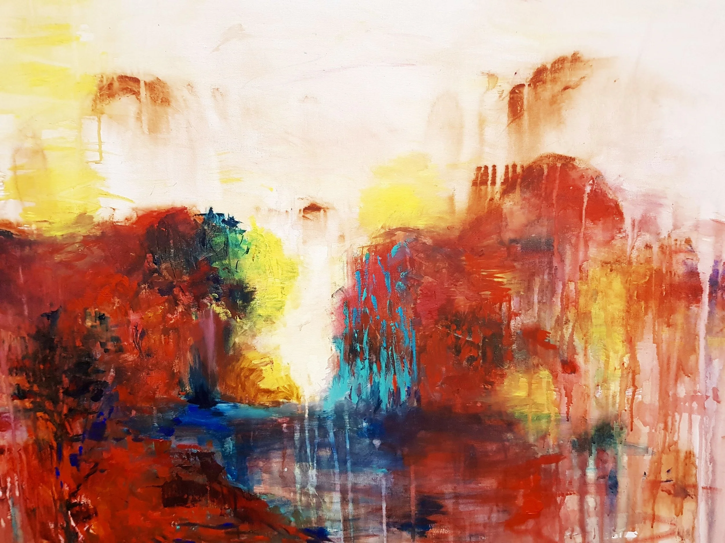 Huy Lim Kha - Break Through (2018) - Abstract acrylic landscape drip painting