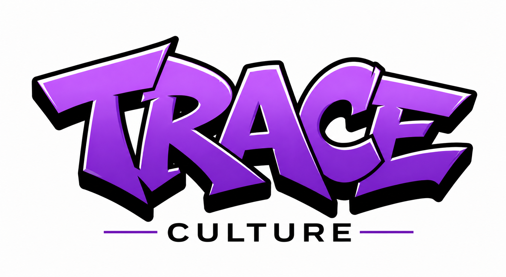 Graffiti-style text spelling 'TRUCE' in purple with black outline and 3D effect, with the word 'CULTURE' in smaller black font underneath, on a white background.