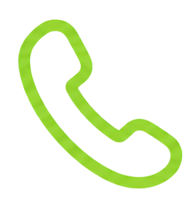 A green telephone handset with a brown speaker on a yellow background.