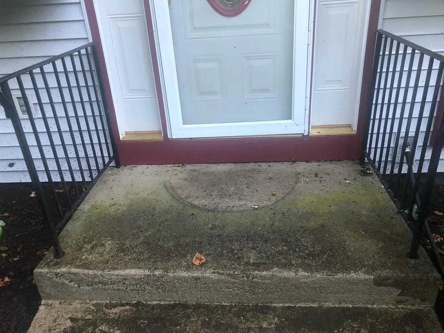 Concrete cleaning before and after. #homeservice #contractor #powerwashing