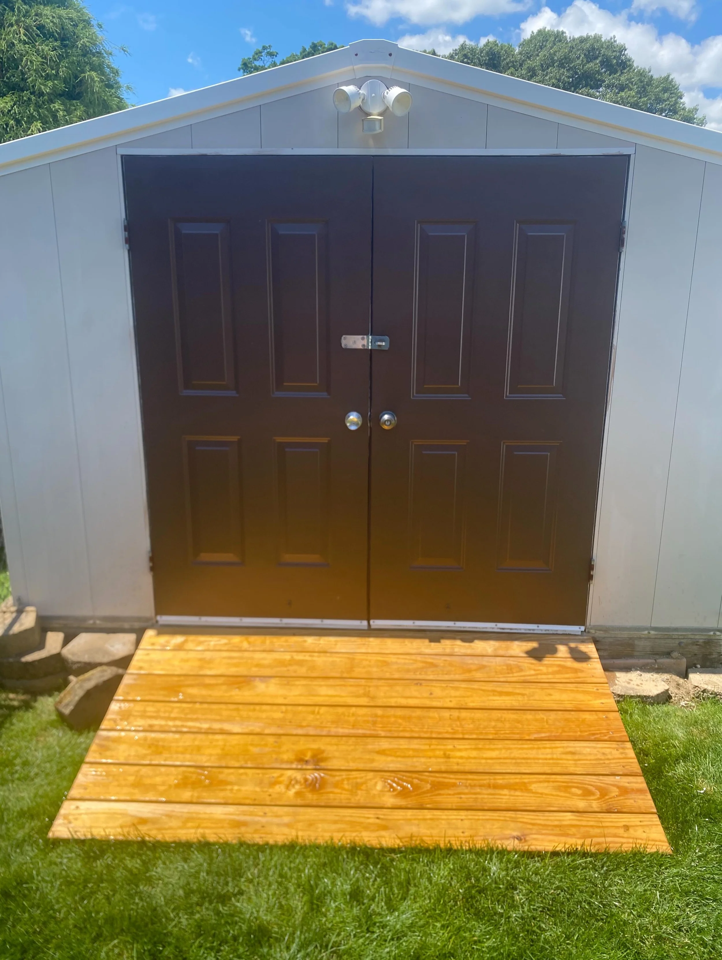 Shed door &amp; ramp transformation in Warwick Rhode Island #painting #vgpsri