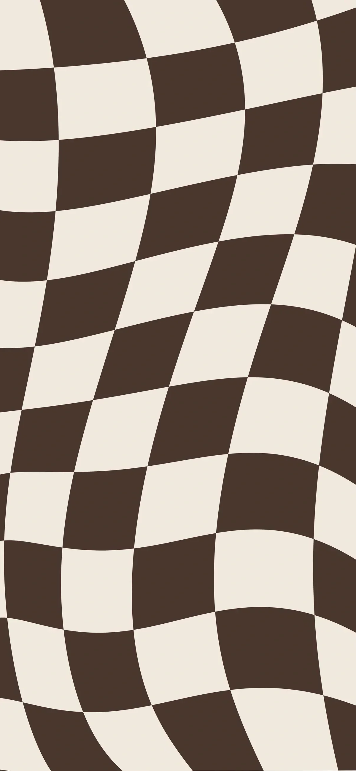 Wavy black and white checkered pattern, creating an optical illusion of movement.