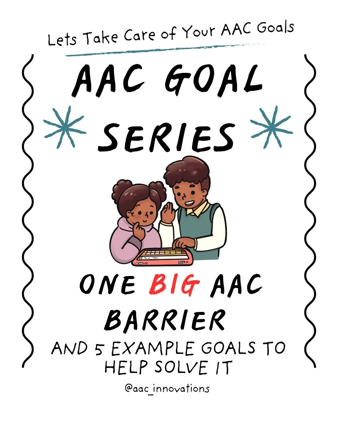 Thought it was time for another goal series where we explore how we can write goals that can help us see progress and help our AAC users enhance communication skills. 

This week we are going to dive into 3 of the biggest AAC barriers you might see a