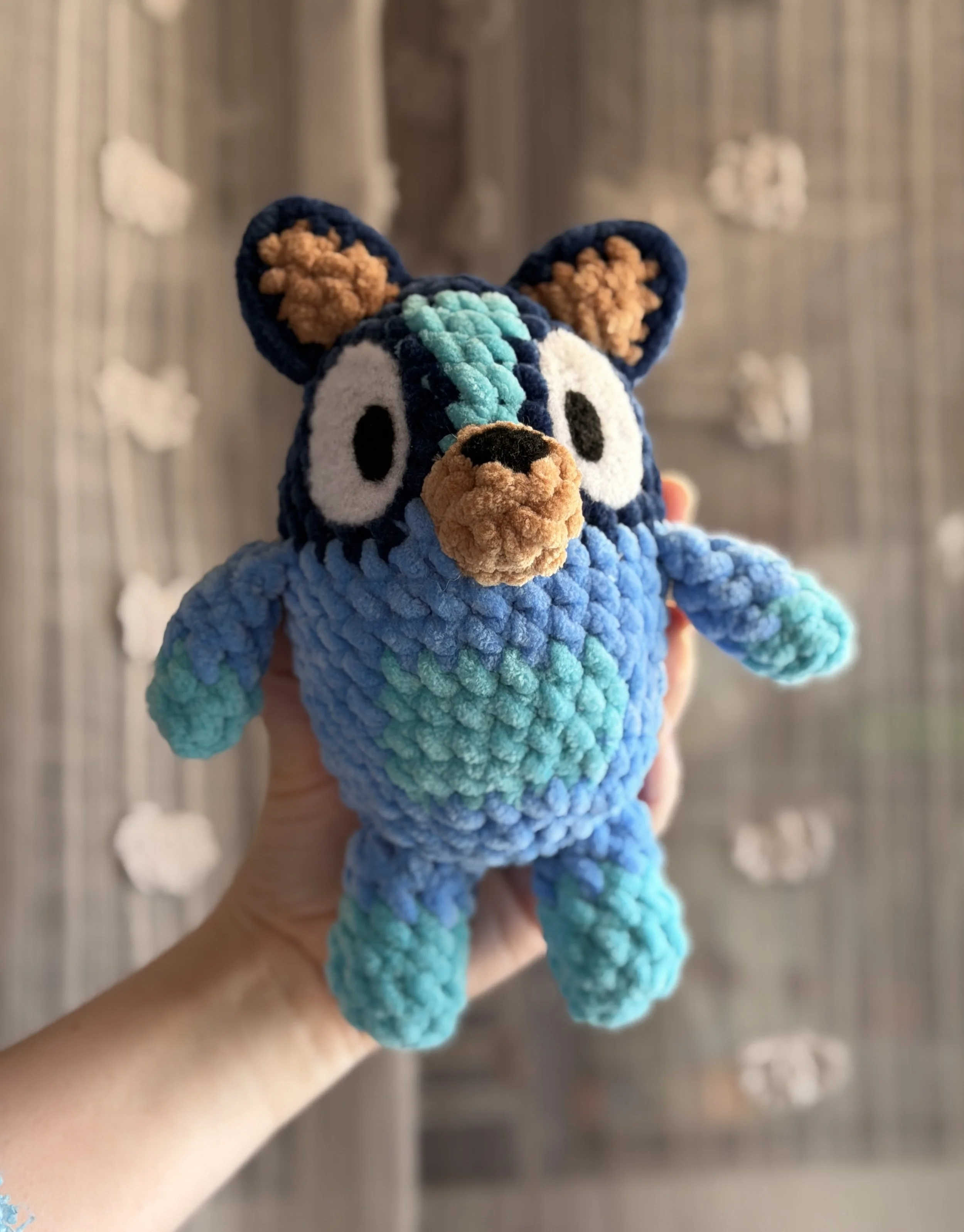 crochet blue dog