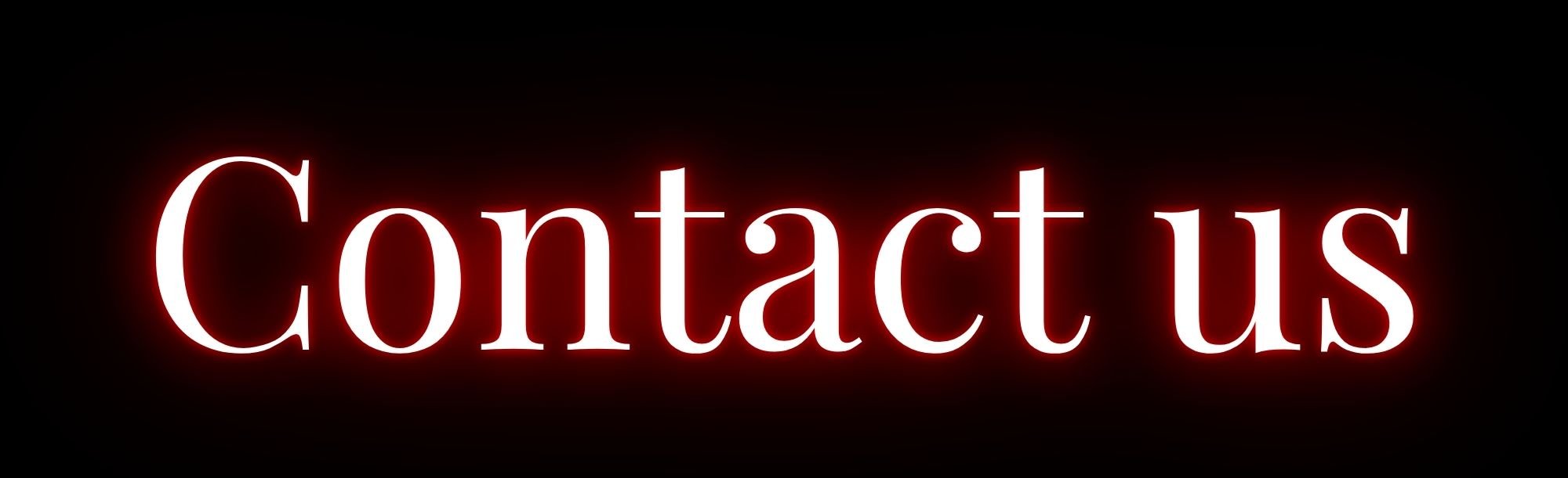 Neon red and white sign displaying the words 'Contact us' against a black background.