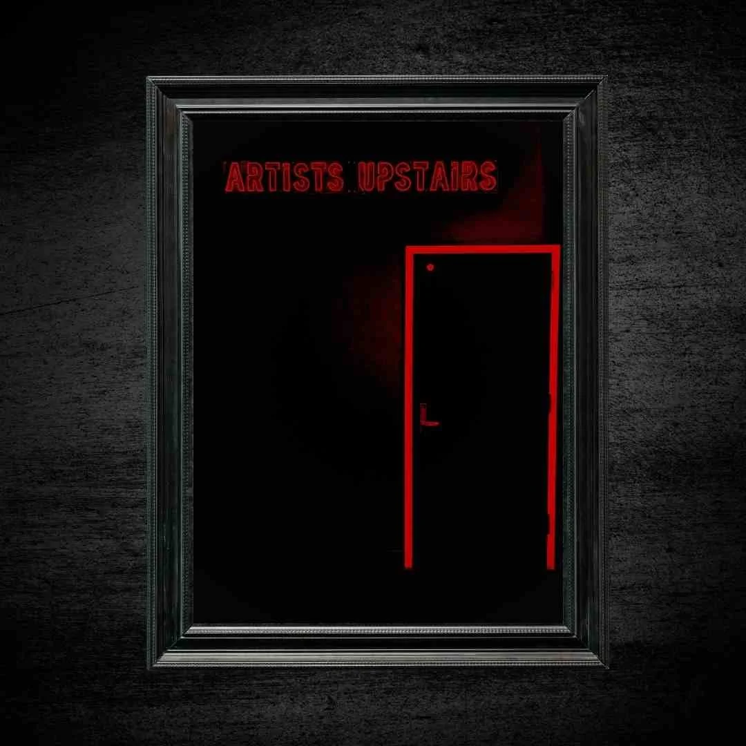 Artist Upstairs Darkest Red-Red Aesthetic Art Photography-Fine Art Print