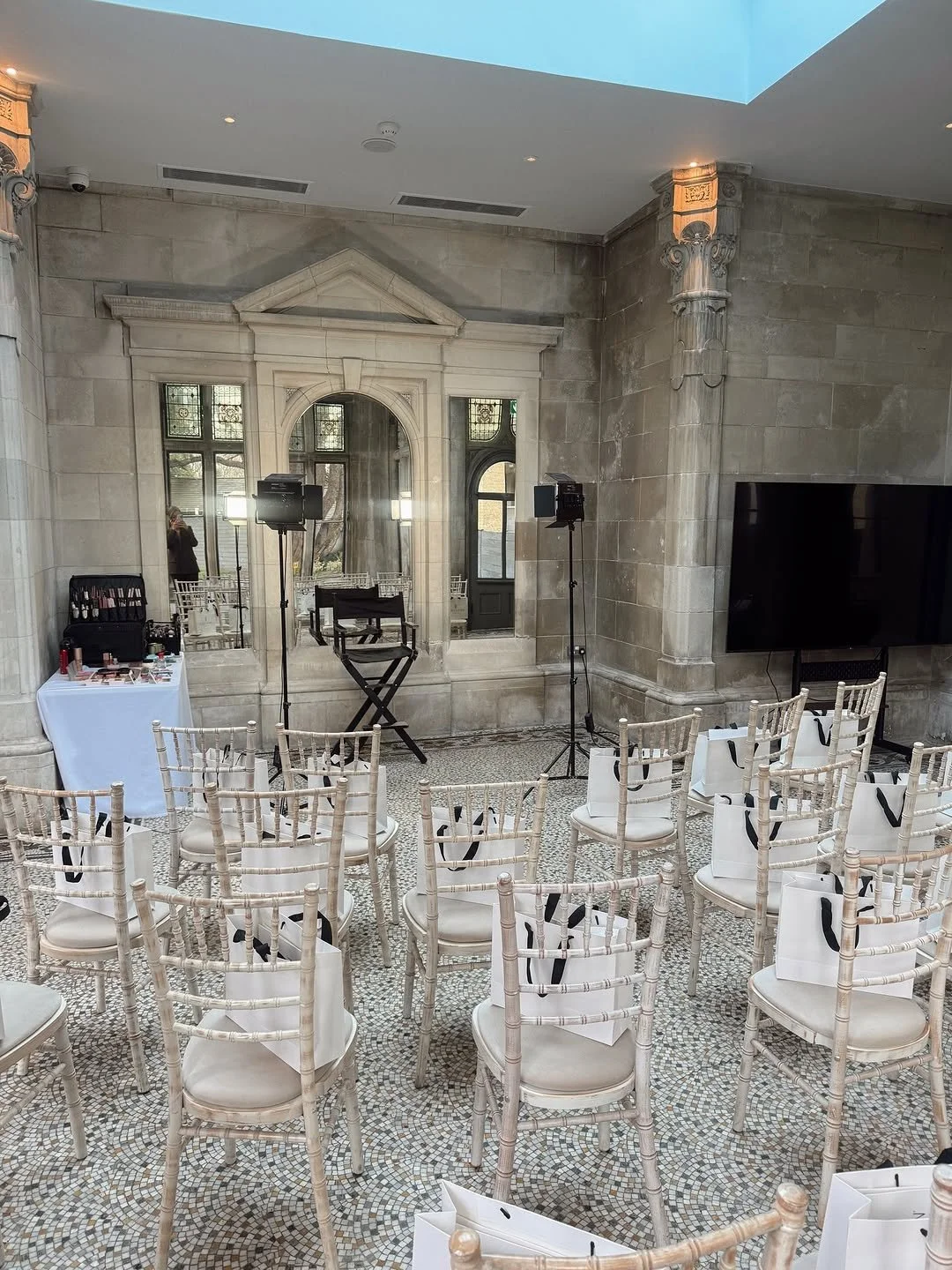 Makeup products and tools used by Dayna Cerys for luxury bridal beauty.