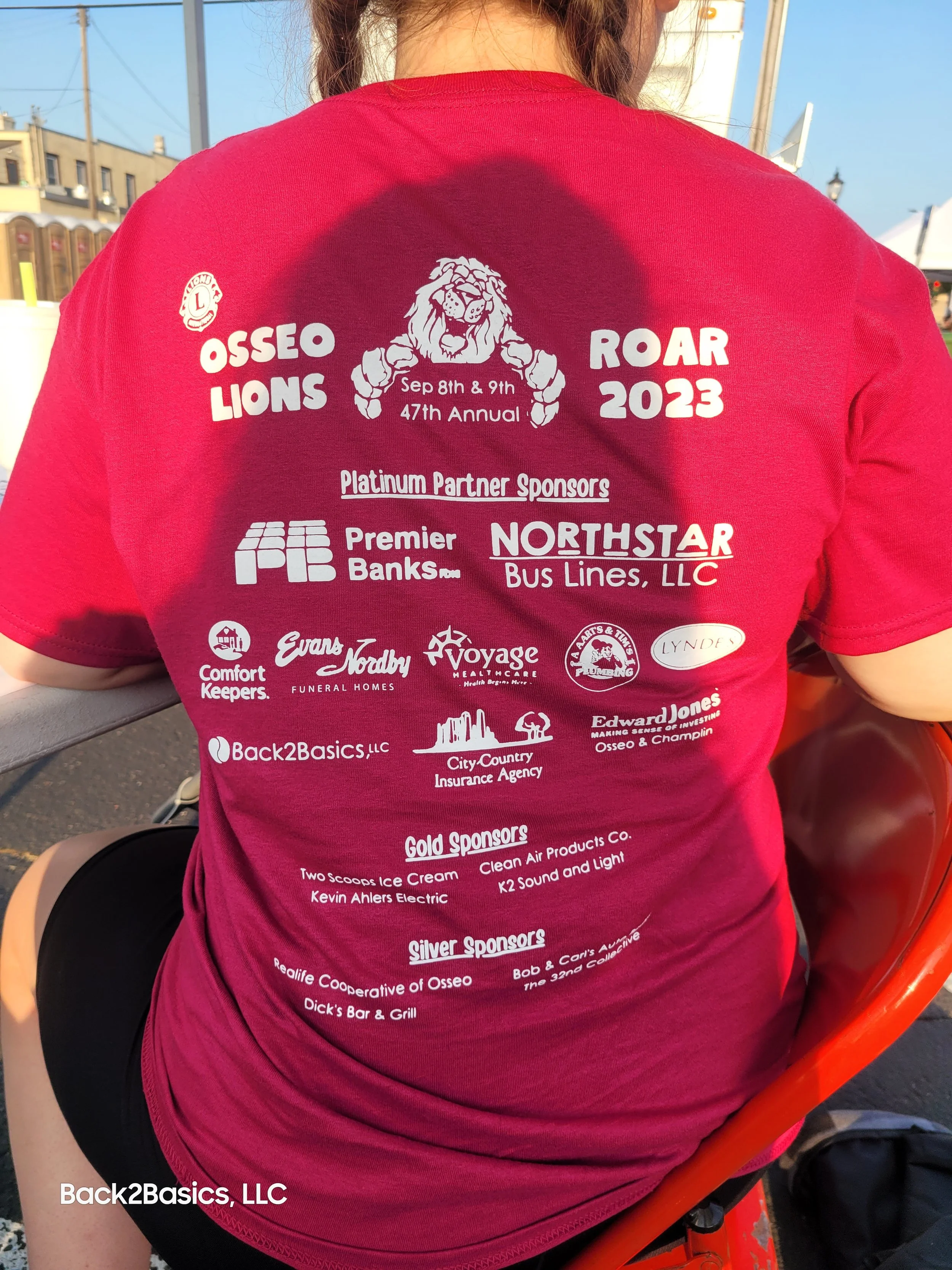 Lions Roar T-shirt Sponsor Display