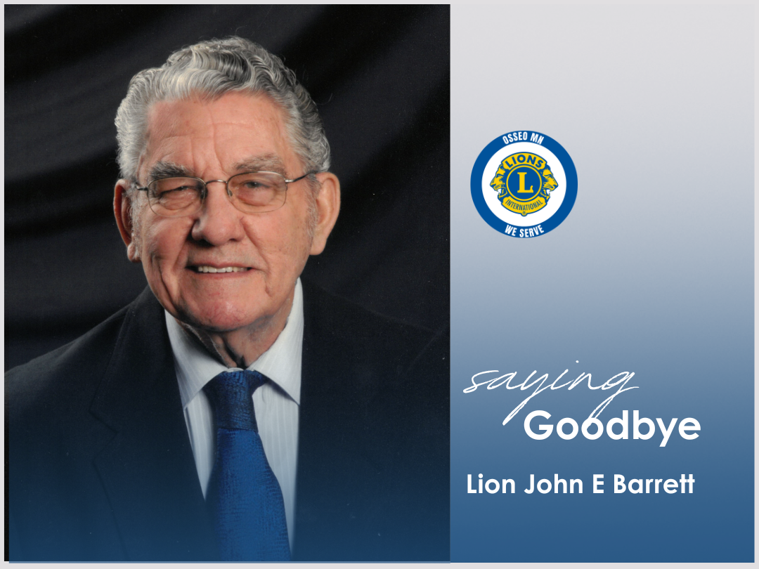 Saying Good Bye to Lions Member, John E. Barrett