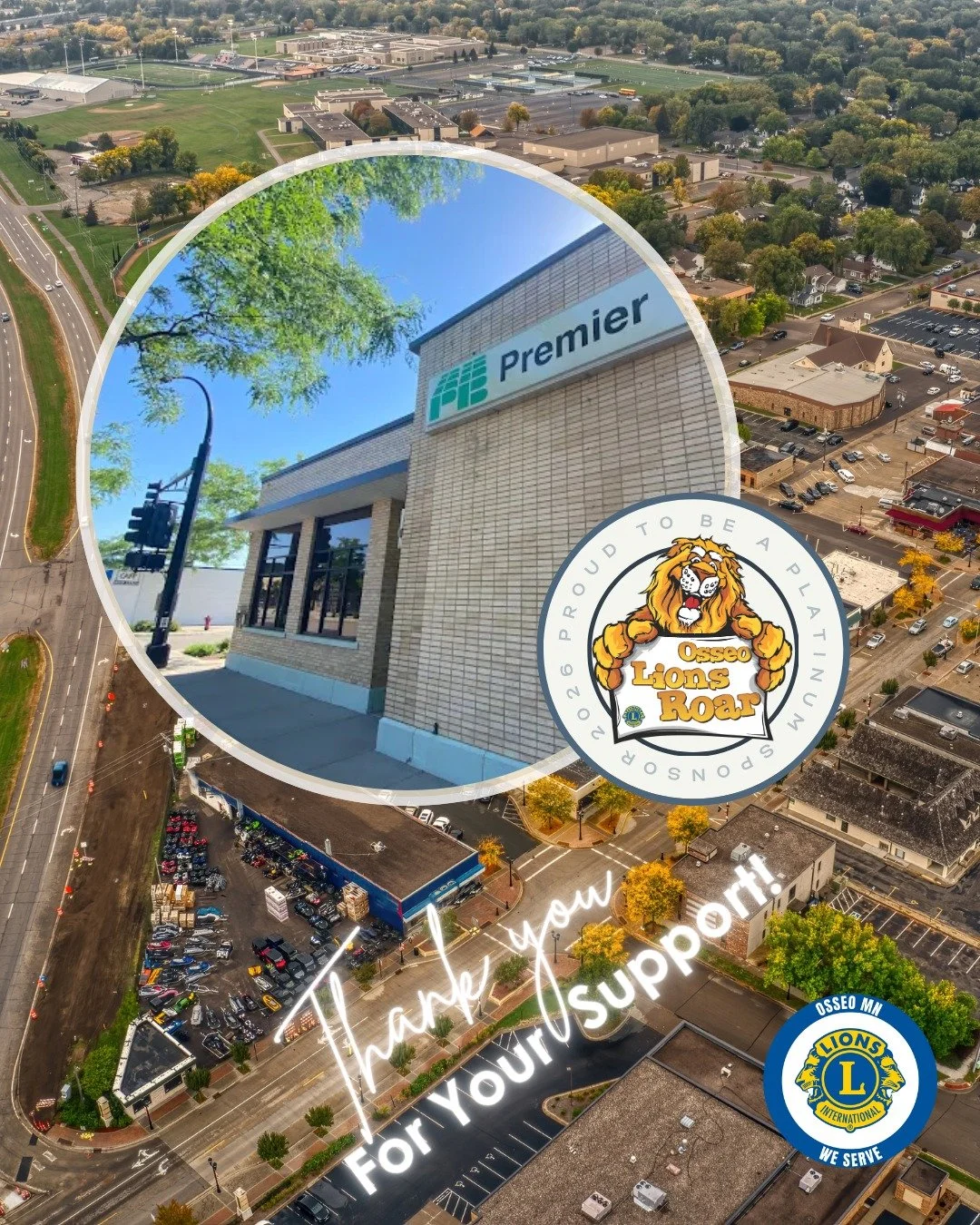 🦁 Help us thank Premier Banks of Osseo, not only as one of our Early Roar Supporters, but as a Premier Partner of the 2026 Lions Roar! 🎉

🍻Not only is Premier Banks of Osseo a pillar in the community of Osseo&mdash;they are an ongoing advocate of 