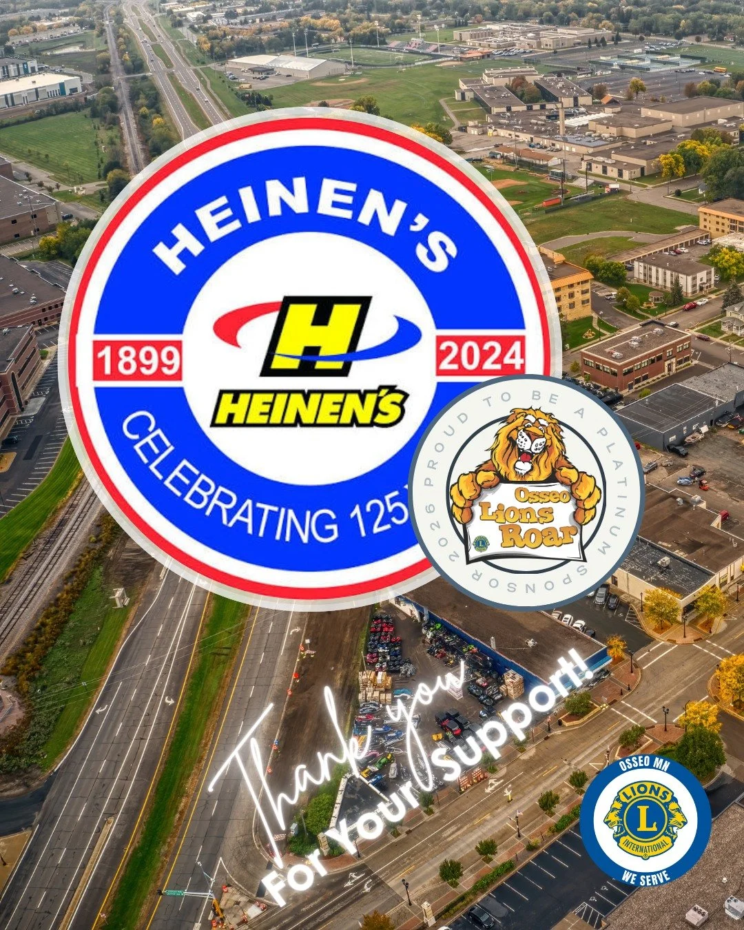 🙏 Thank you to Heinen Motorsports &mdash; platinum sponsor of the 2026 Osseo Lions Roar! 🦁

Four generations. Over 125 years in Osseo. And still showing up for this community every chance they get. This year, Heinen's has generously donated toward 