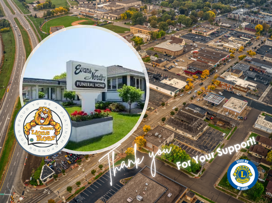 Click Above for Information About This Sponsor.  EVANS-NORDBY FUNERAL HOME of OSSEO, 2026 Platinum Sponsor |    Find us online  