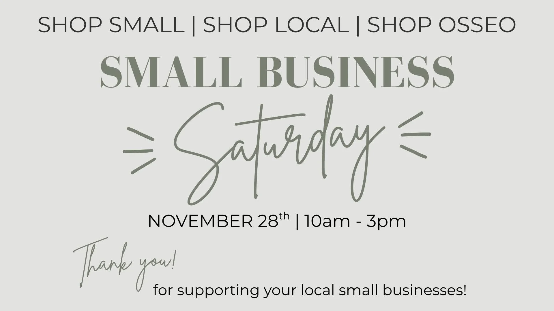 Small Business Saturday downtown Osseo MN