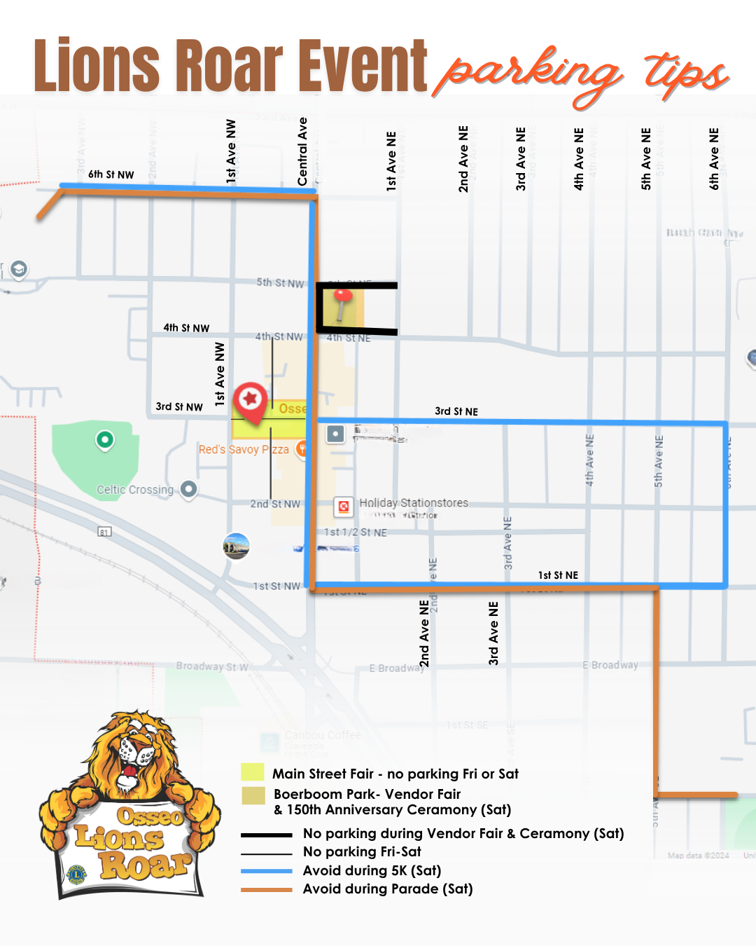 Lions Roar parking tips